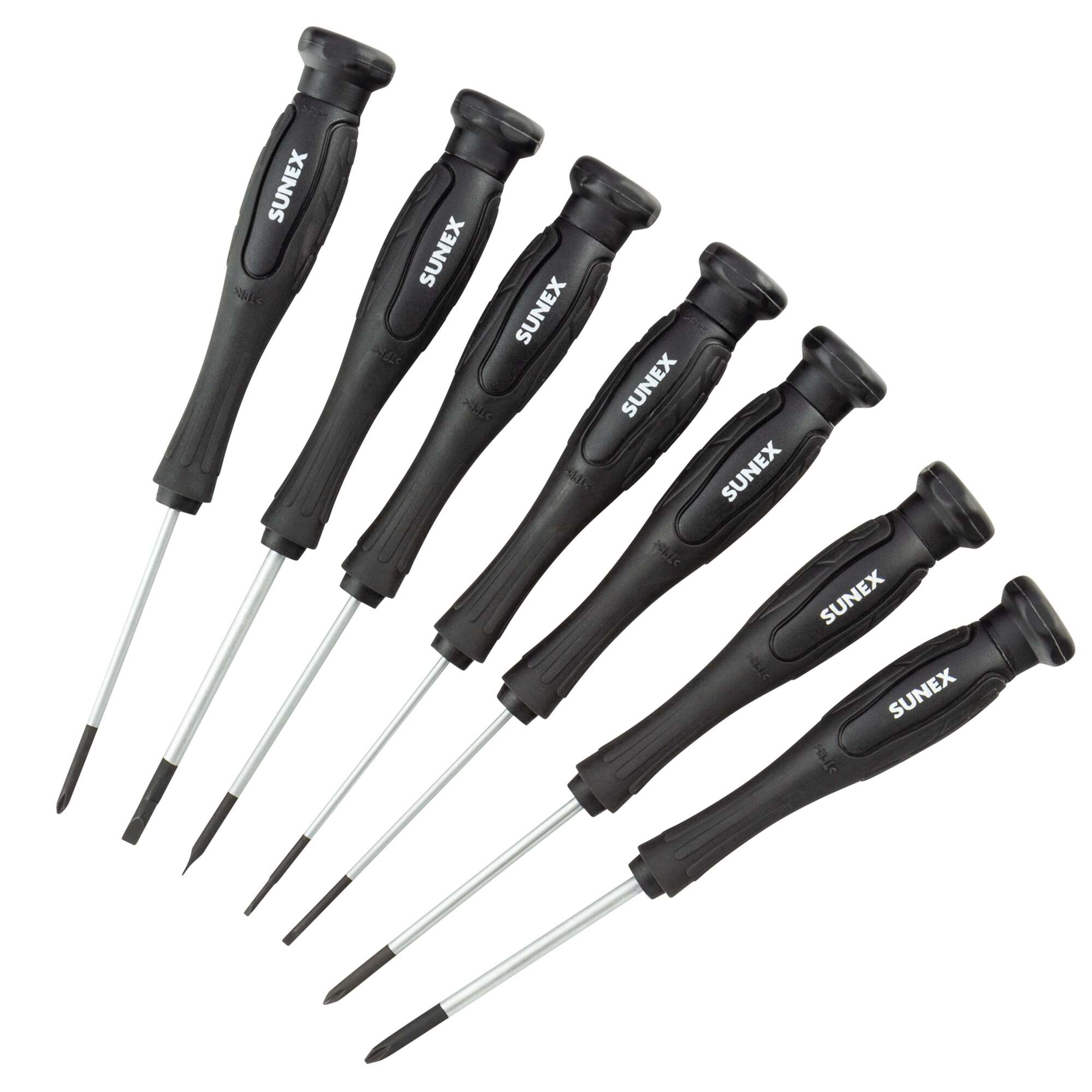 Sunex Tools Precision Phillips and Slotted Screwdriver Set — 7-Piece, EVA Foam, Model# SXPSD7