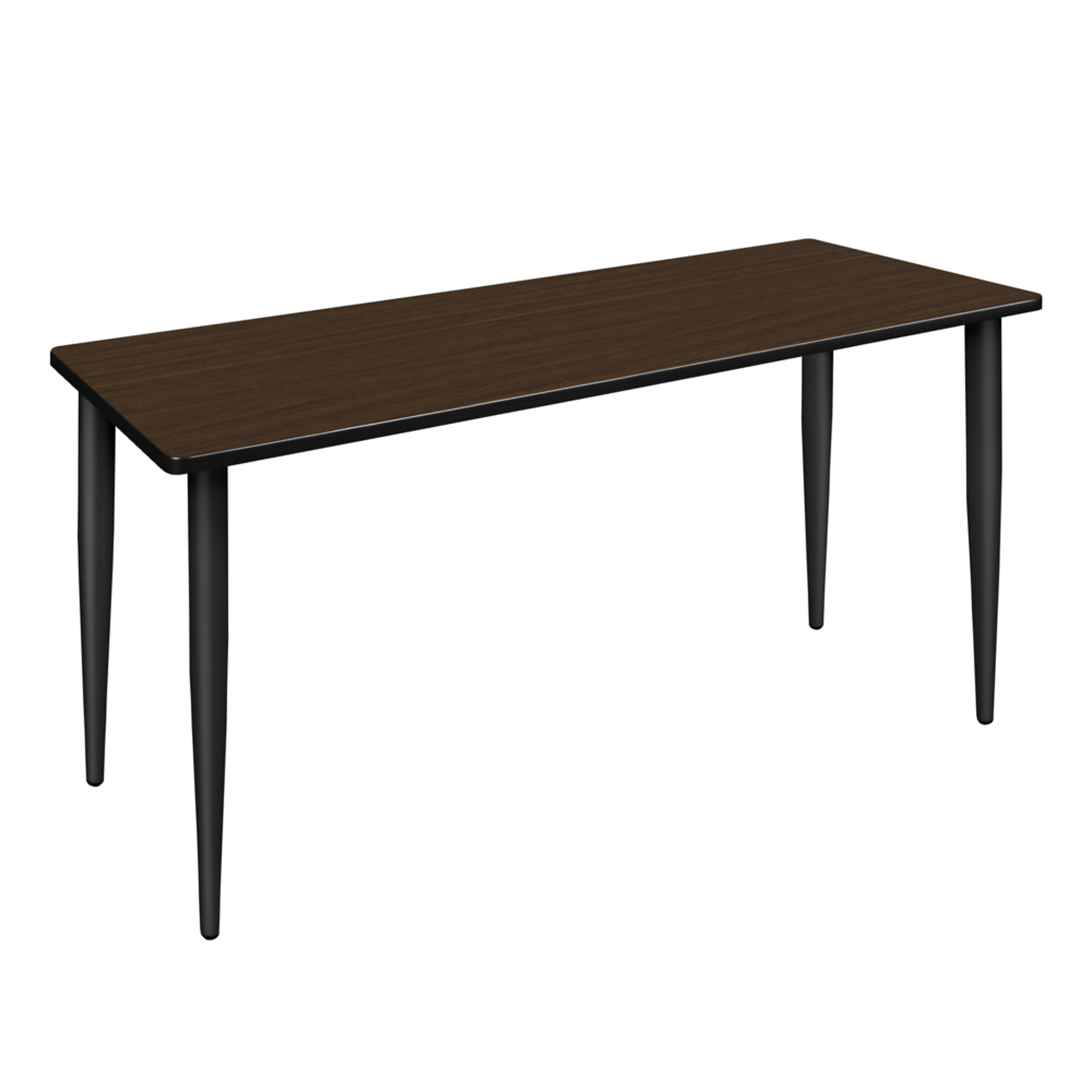 Regency Furniture Kahlo Training Seminar Table — 72in. x 24in., Neo Walnut Top, Black Tapered Legs, Model# MTPL7224NWBK