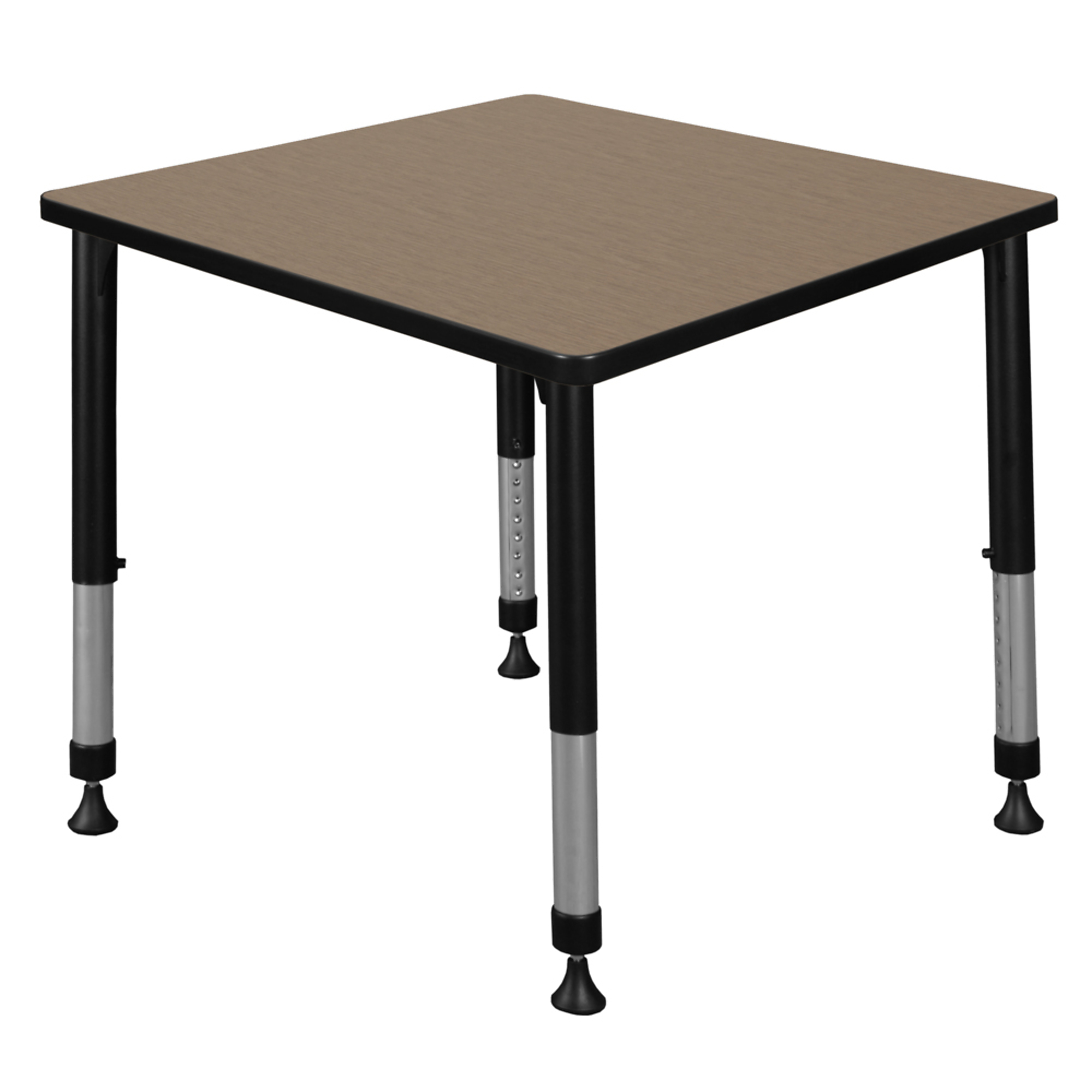 Regency Kee Height Adjustable Classroom Activity Table — 30in. Square, Noble Oak Top, Grey Base, Model# TB3030NOAPGY