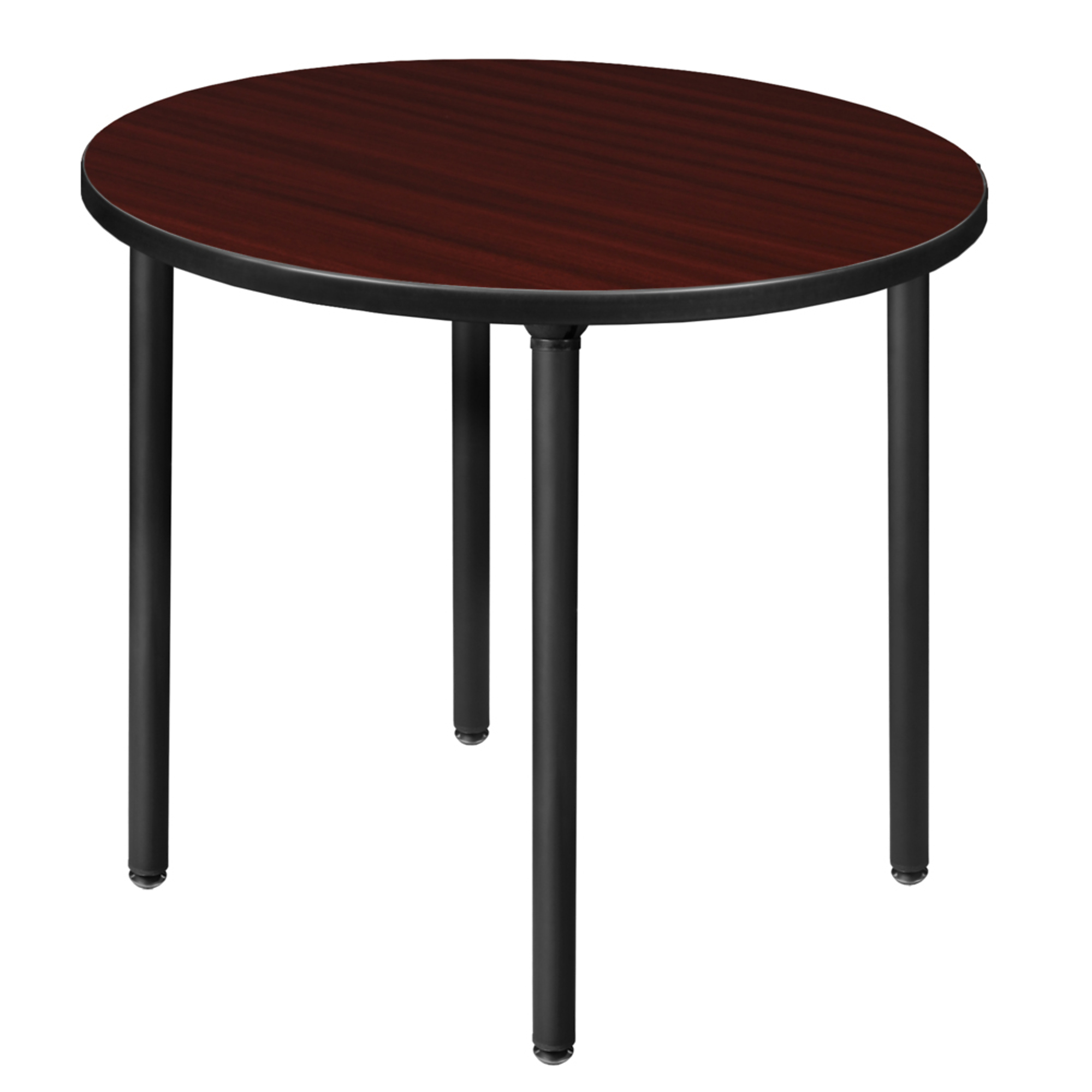 Regency Kee Round Breakroom Table — 30in., Mahogany Top, Black Folding Legs, Model# TBF30RNDMHBK