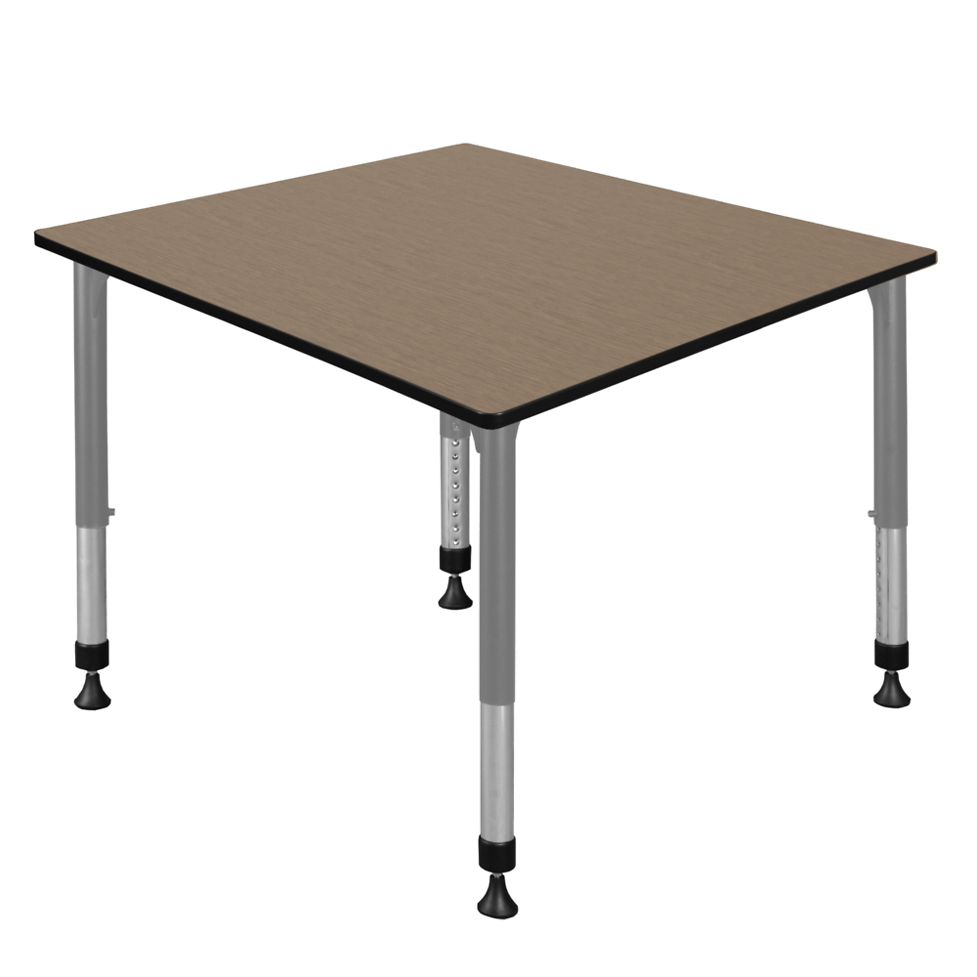 Regency Kee Height Adjustable Classroom Activity Table — 48in. Square, Noble Oak Top & Grey Base, Model# TB4848NOAPGY