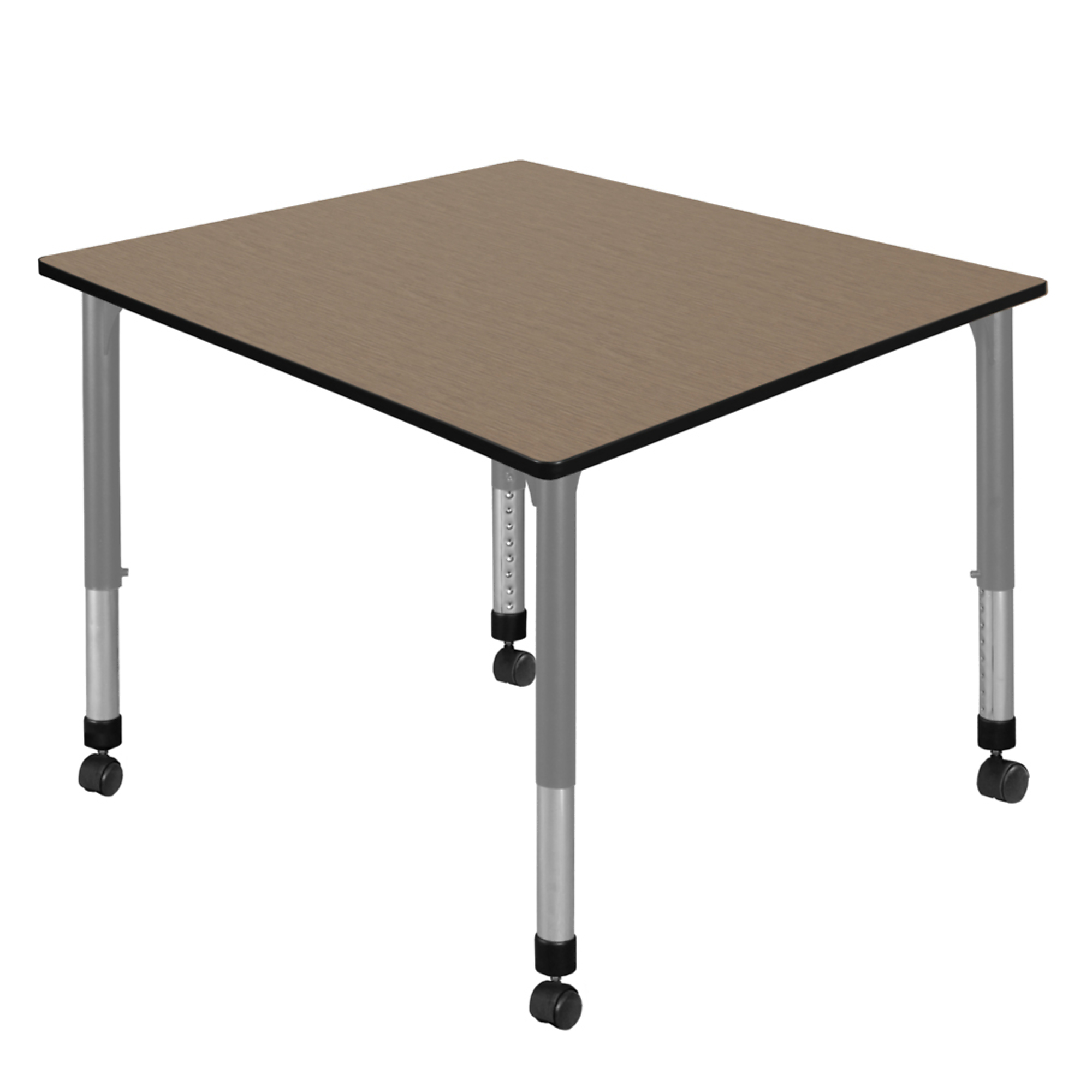 Regency Kee Mobile Classroom Activity Table — 48in. Square, Height Adjustable, Noble Oak Top, Grey Base, Model# TB4848NOAPCGY