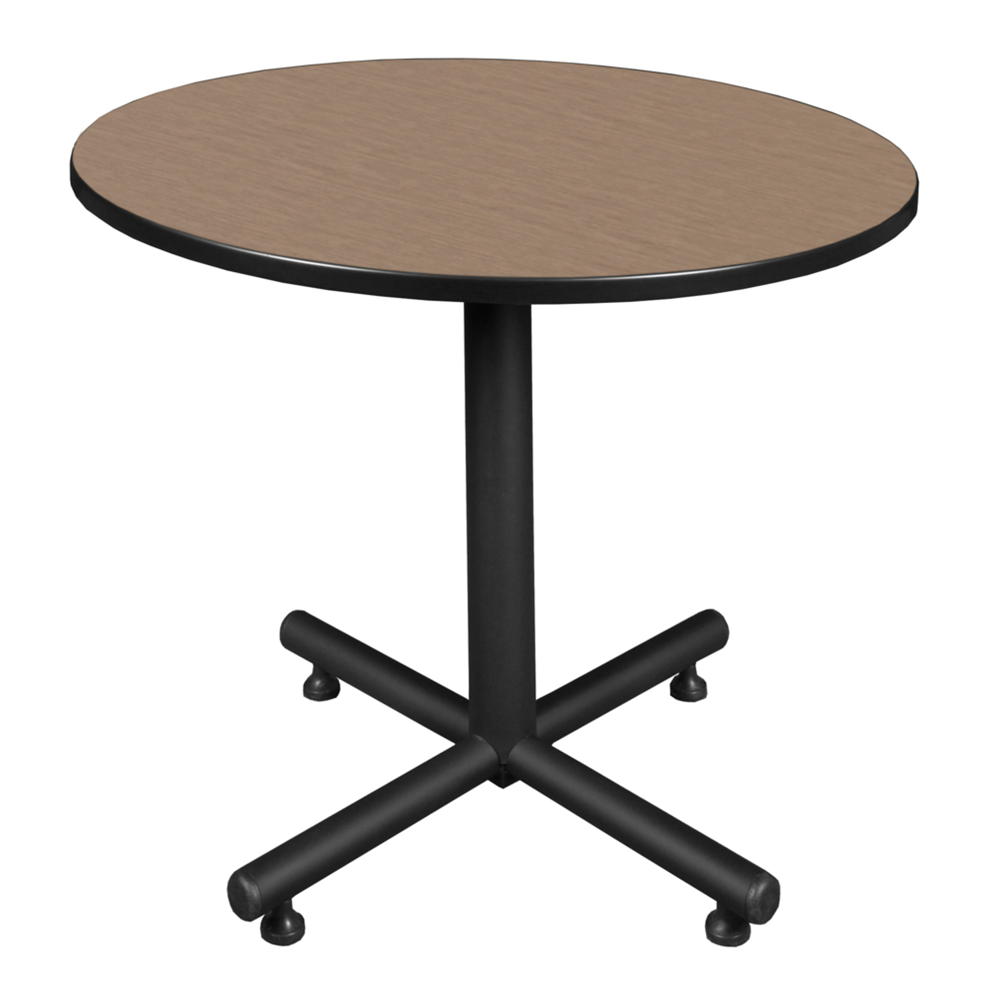Regency Furniture Kobe Round Breakroom Table — 42in., Noble Oak, Black X-Base, Model# TKB42RNDNO