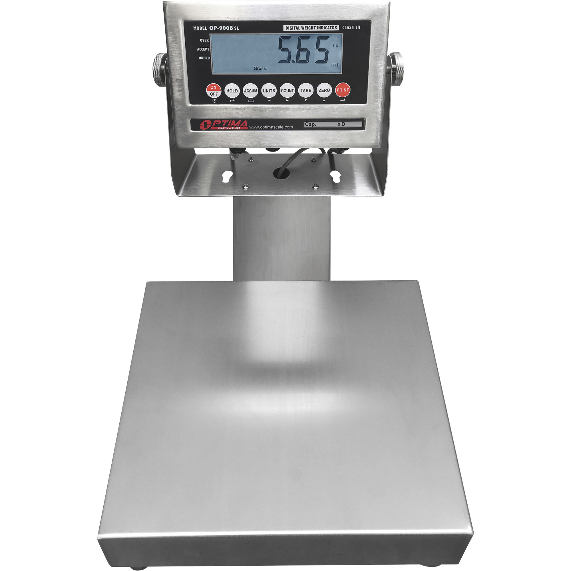 Optima Control System Scale Optima Scale 12in. x 12in. Stainless Steel Bench Scale, 100-Lb ...