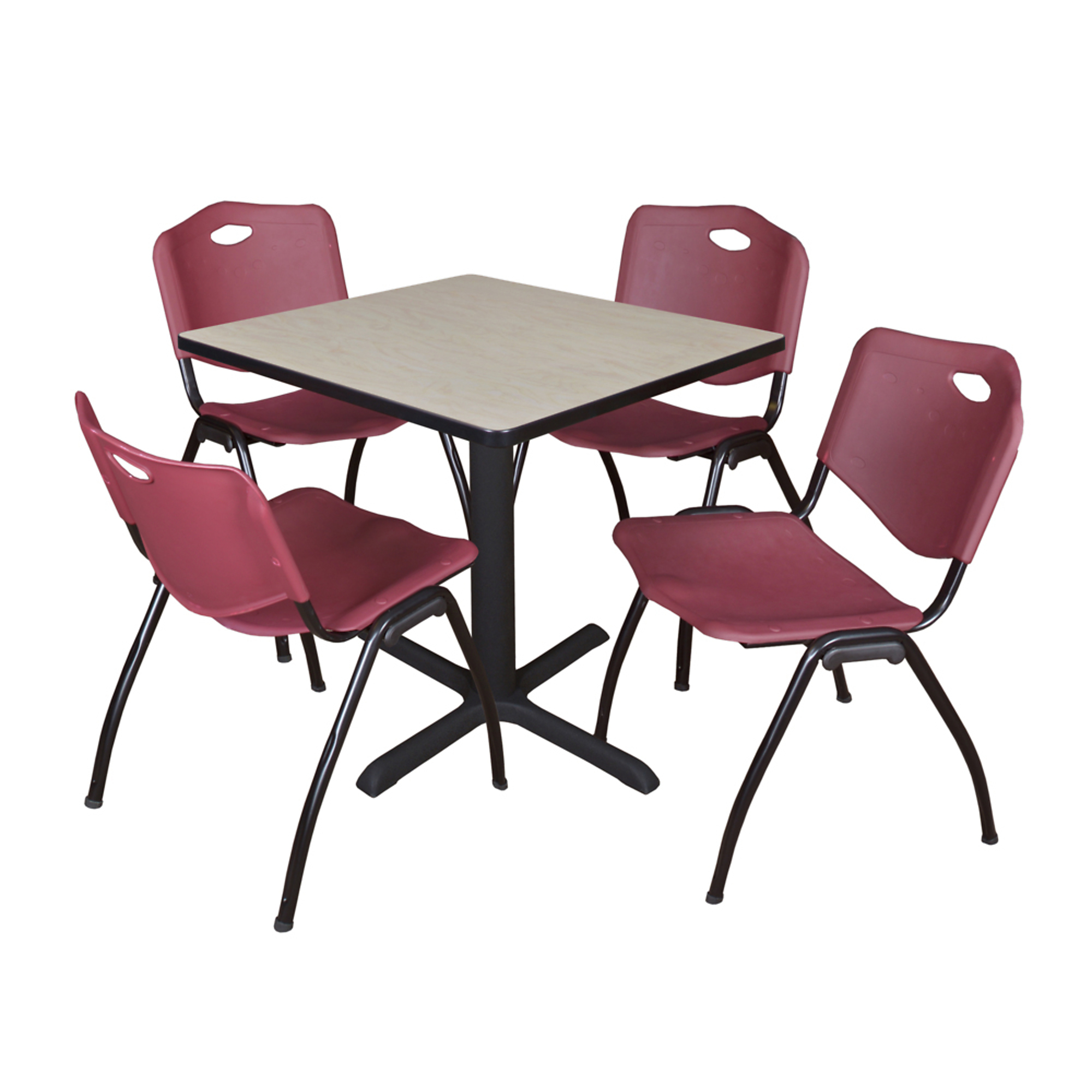 Small Rectangular Breakroom Table Regency Cain Small Square Breakroom Table Set — 30in., Maple/Cherry, X ...