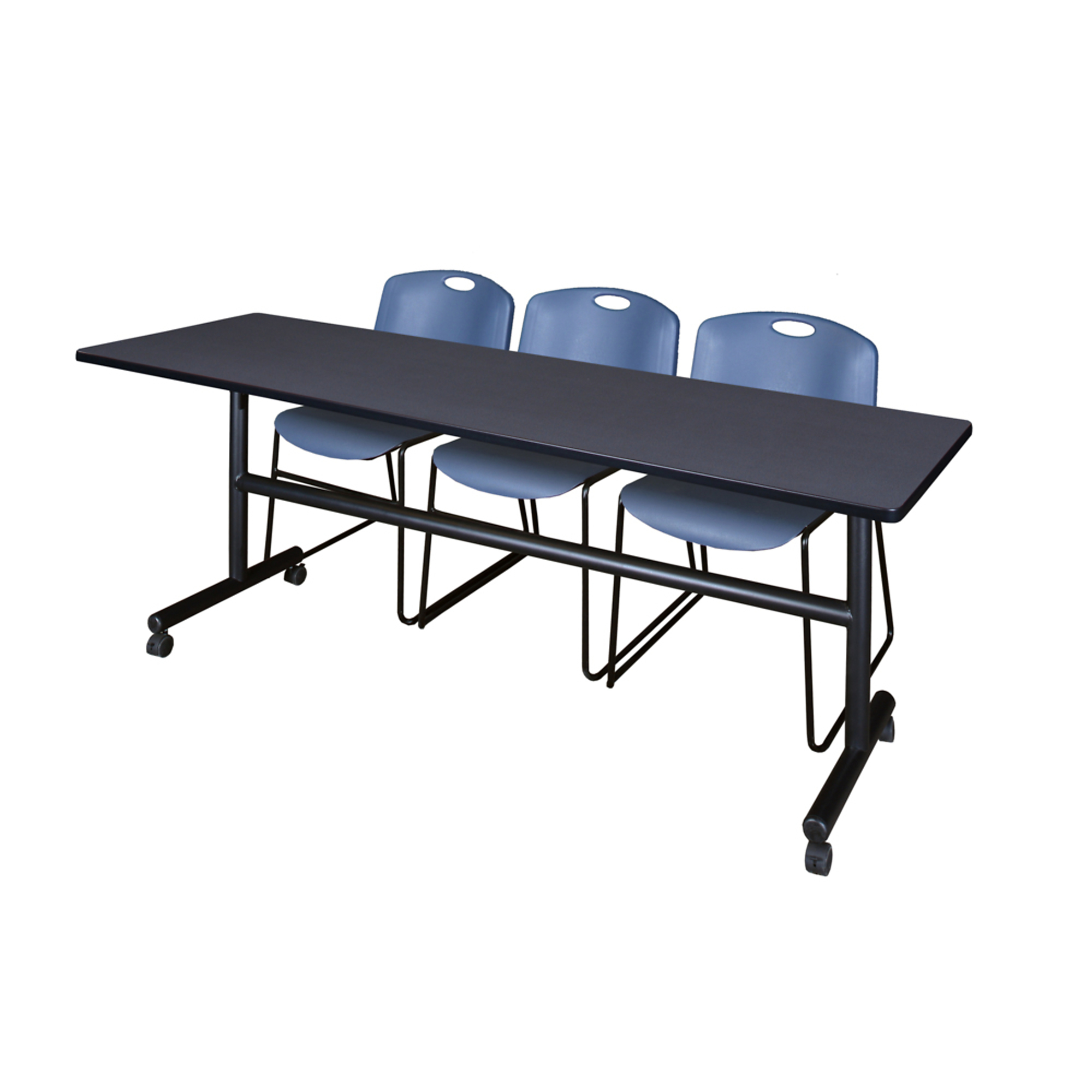 Regency Kobe 84 x 24 in. Flip-Top Training Nesting Table- Grey, 2 Zeng ...