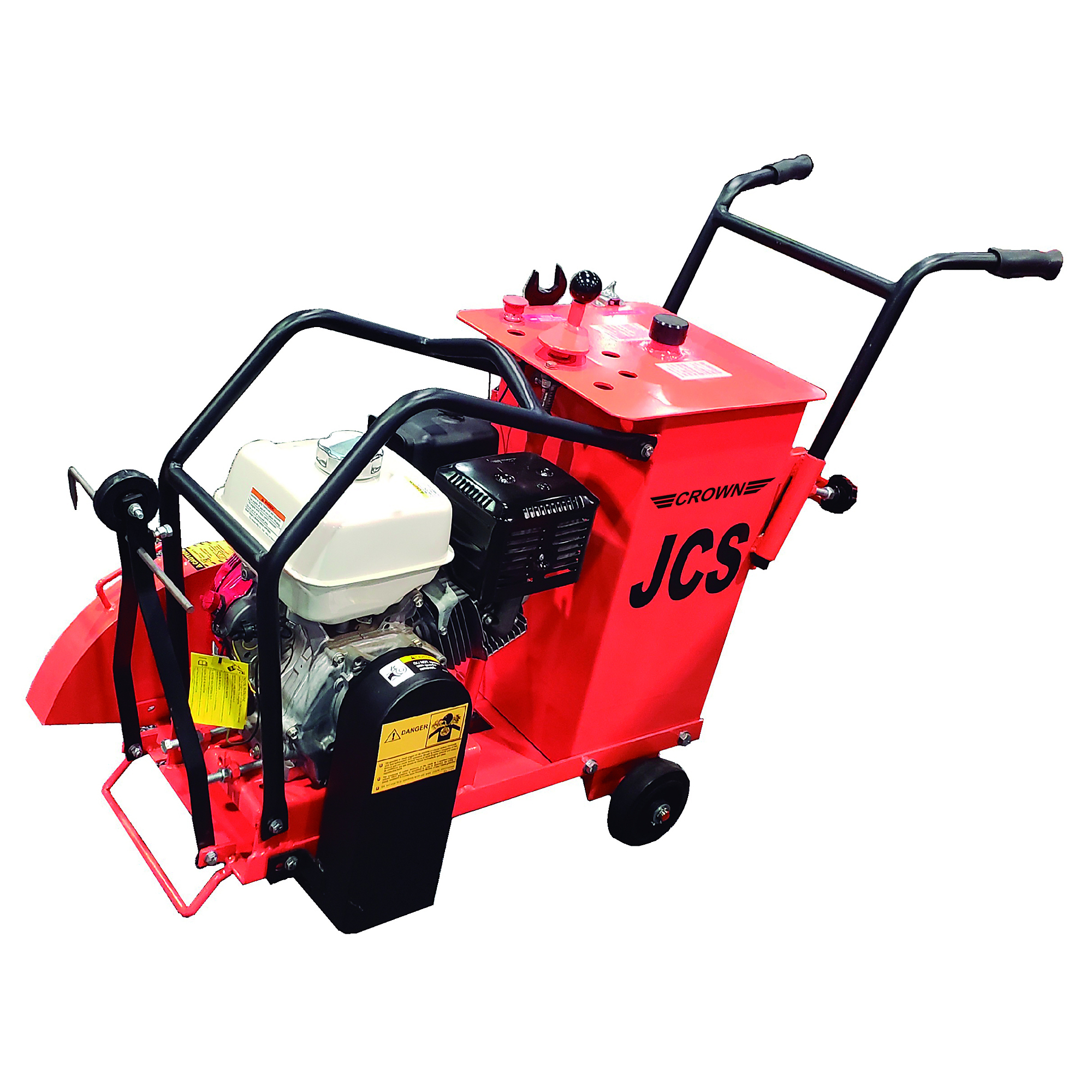 Crown Construction Equipment Walk-Behind Concrete Saw — 20in. Blade, 13 HP Honda Engine, 8in. Max Depth Cut, 10-Gallon Water Tank, Model# JCS-GH13