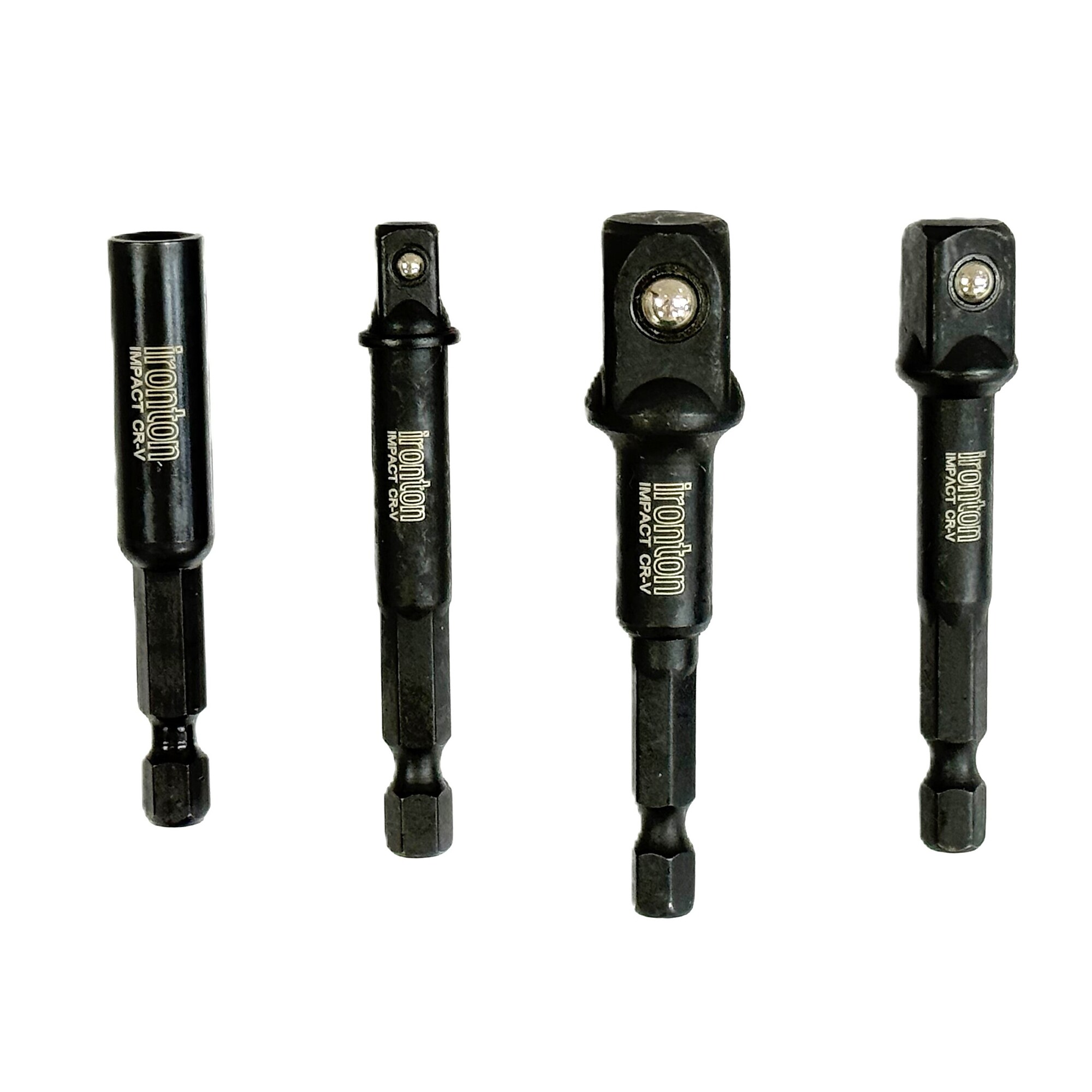 Ironton Impact Power Extension and Magnetic Bit Holder Set, 4-Pc., Black, CR-V Steel