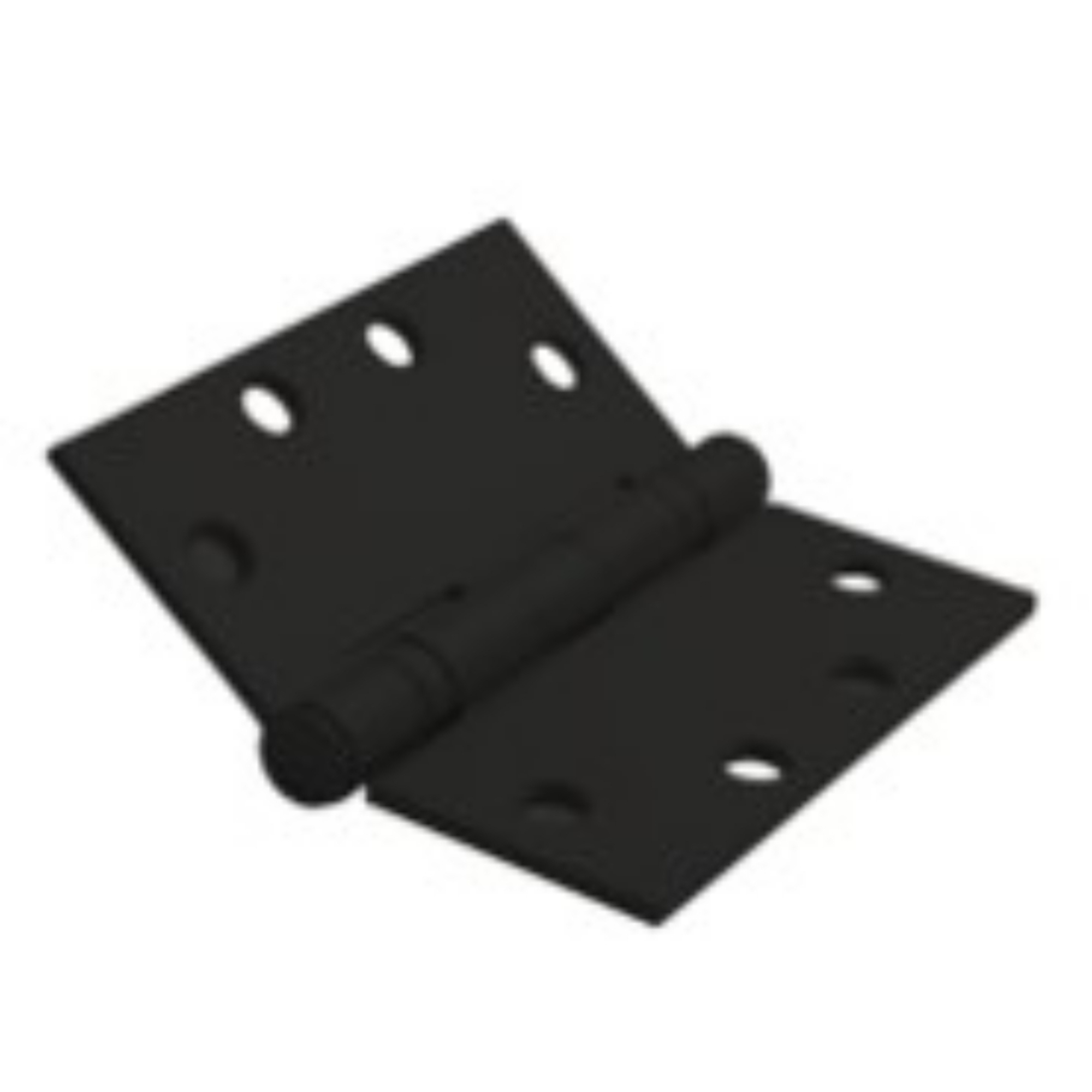 Global Door Controls Full Mortise Door Hinge Set — 4.5in. x 4.5in., Matte Black, Plain Bearing, Removable Pin, 3-Pc., Model# CP4545-US19