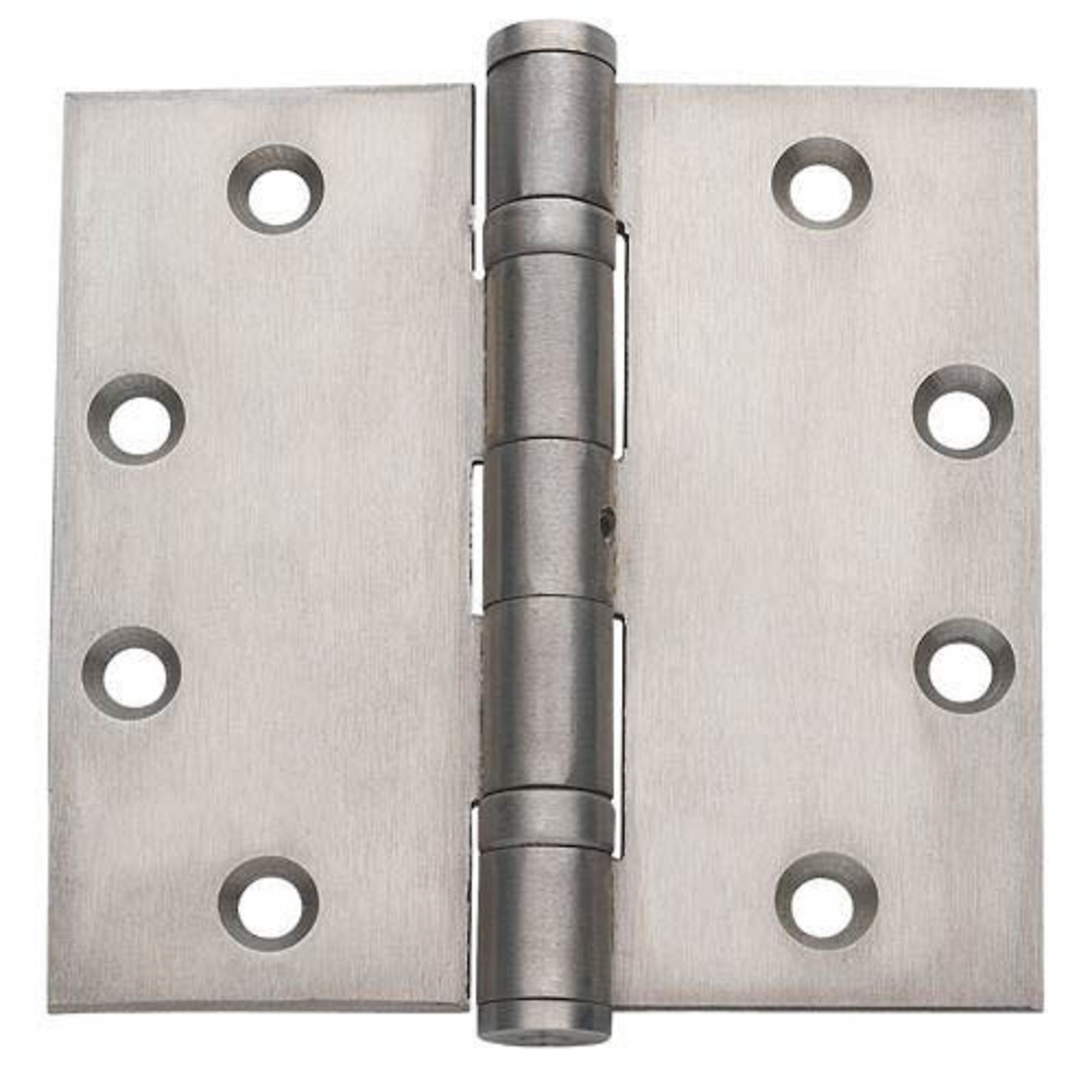 Global Door Controls Commercial Hinges — 4.5in. x 4.5in., Satin Stainless Steel, Ball Bearing, Non-Removable Pin, Set of 3, Model# CS4545BBNRP-32D-3