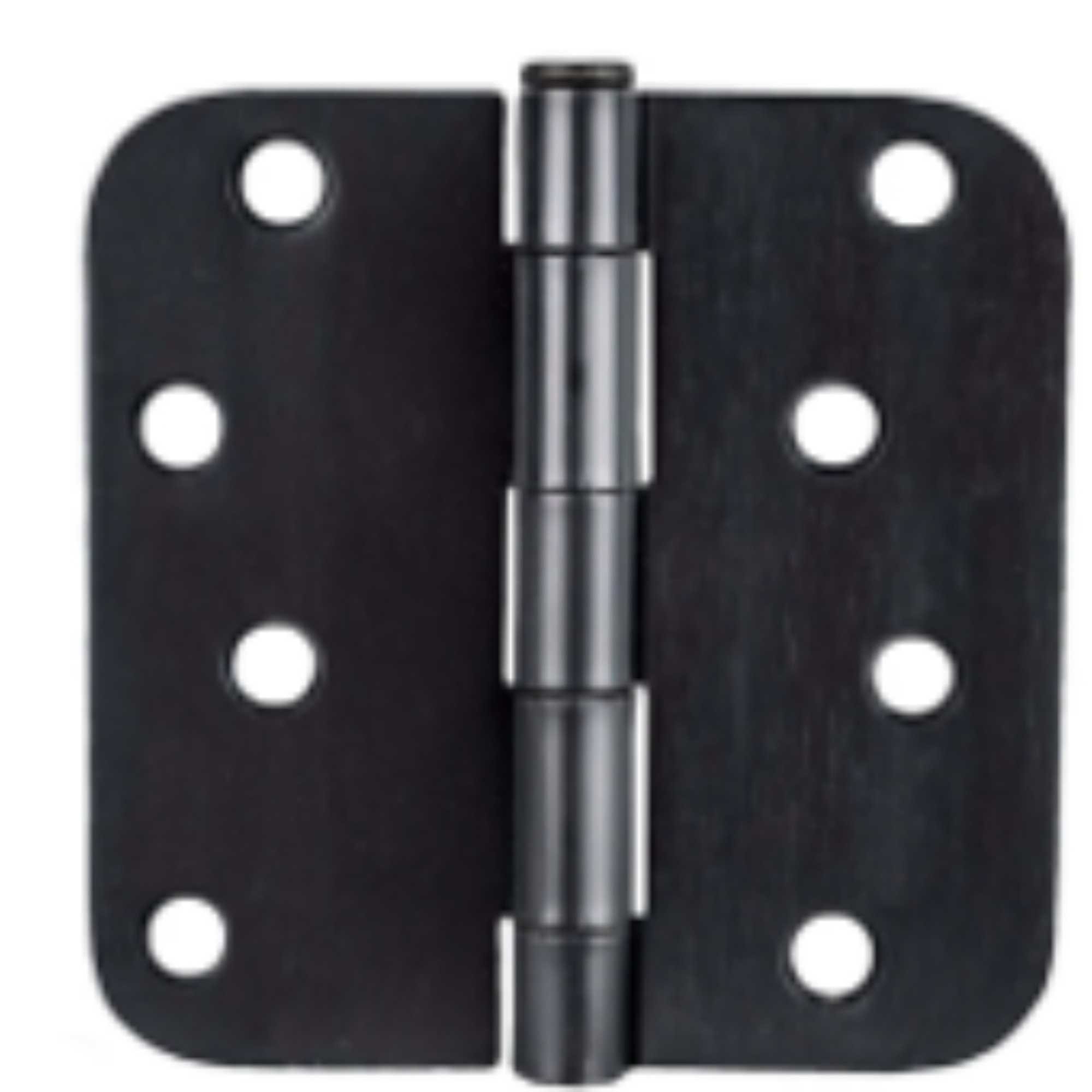 Global Door Controls Full Mortise Residential Door Hinges — 4in. x 4in., Matte Black, 5/8in. Radius, Removable Pin, Set of 12, Model# CP4040-5/8-US19-M