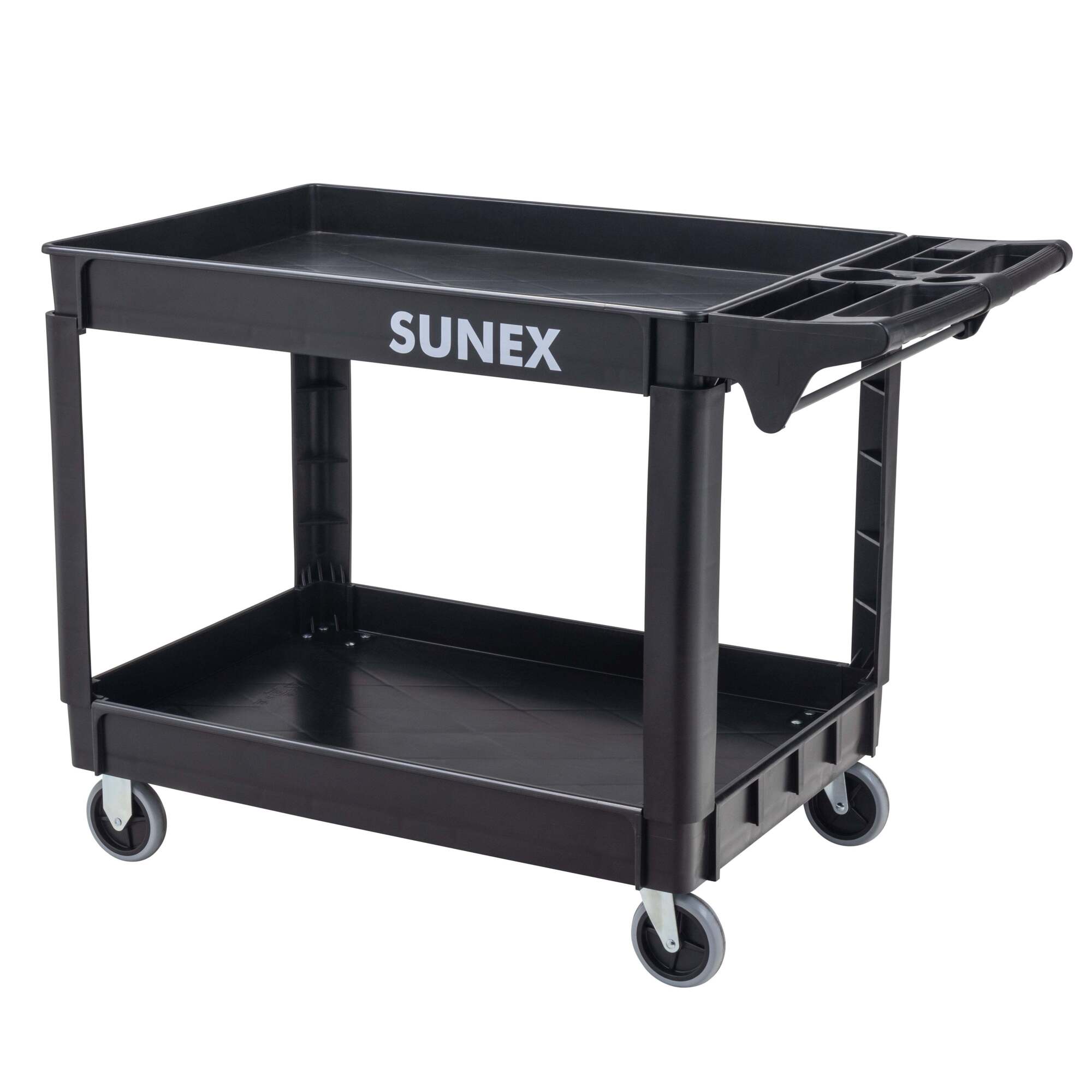 Sunex Tools Polypropylene Utility Cart — 2-Shelf, Large, 500-Lb. Capacity, Model# 8039