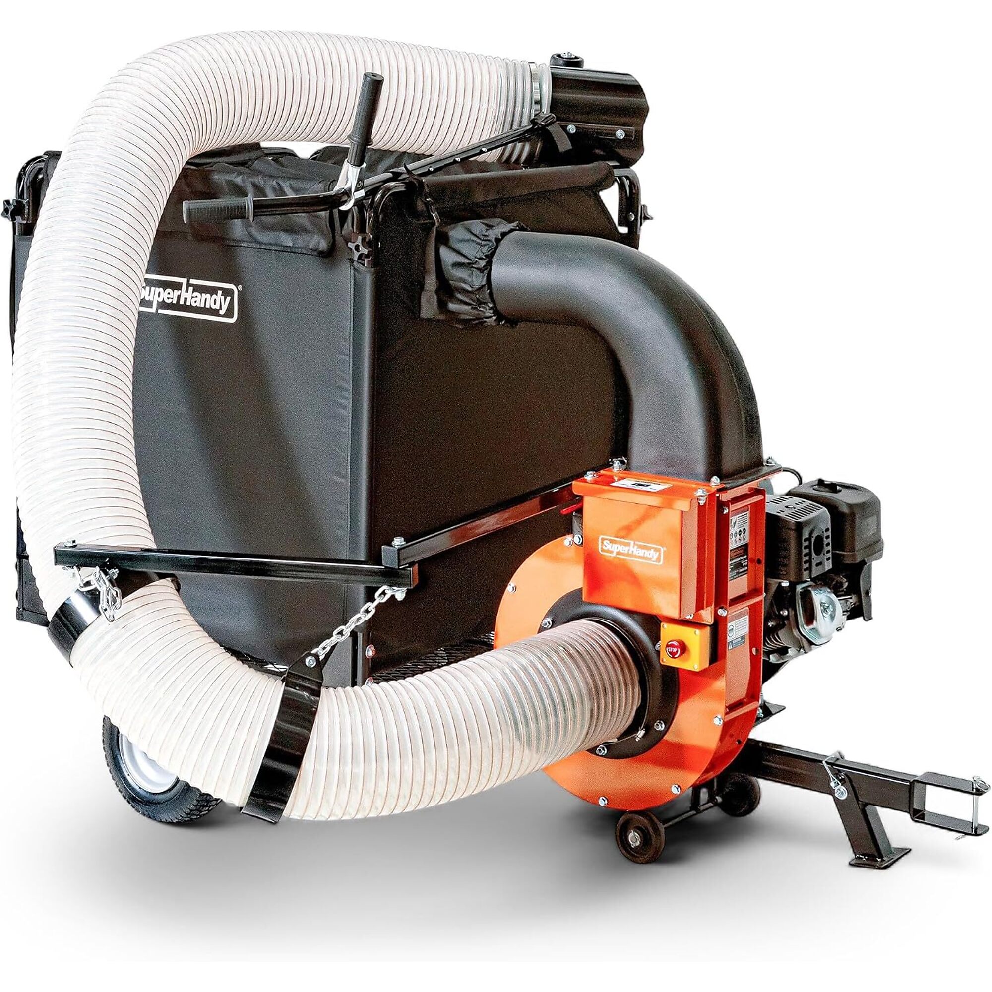 SuperHandy Tow-Behind Leaf and Lawn Vacuum — 180 Gal. Collection, 15HP Electric Start Engine, One-Hand Dump, 13in. Wheels, Model# TRI-GUO142