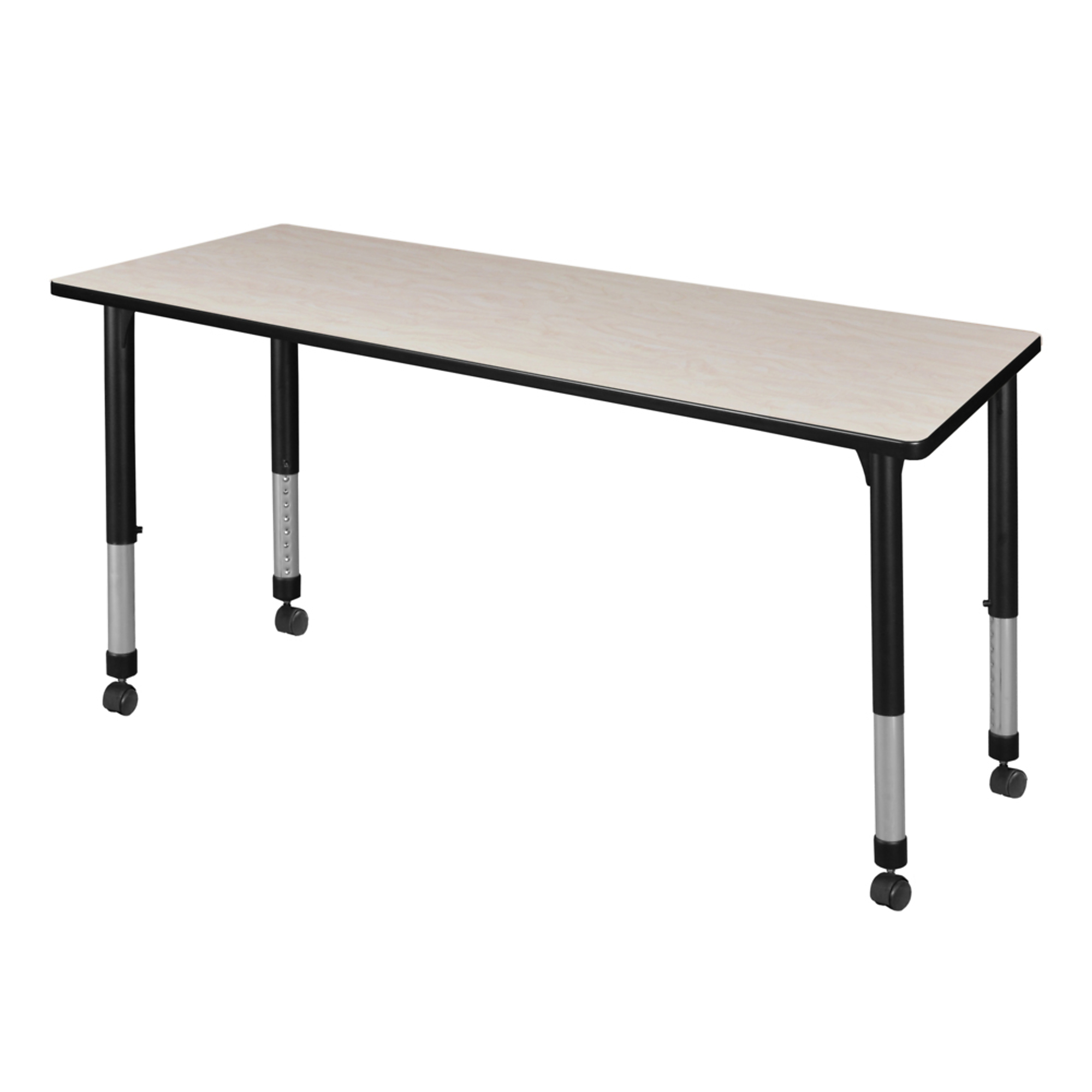 Regency Furniture Kee Height Adjustable Mobile Classroom Activity Table — 60in. x 30in., Maple/Cherry, Model# MT6030PLAPCBK