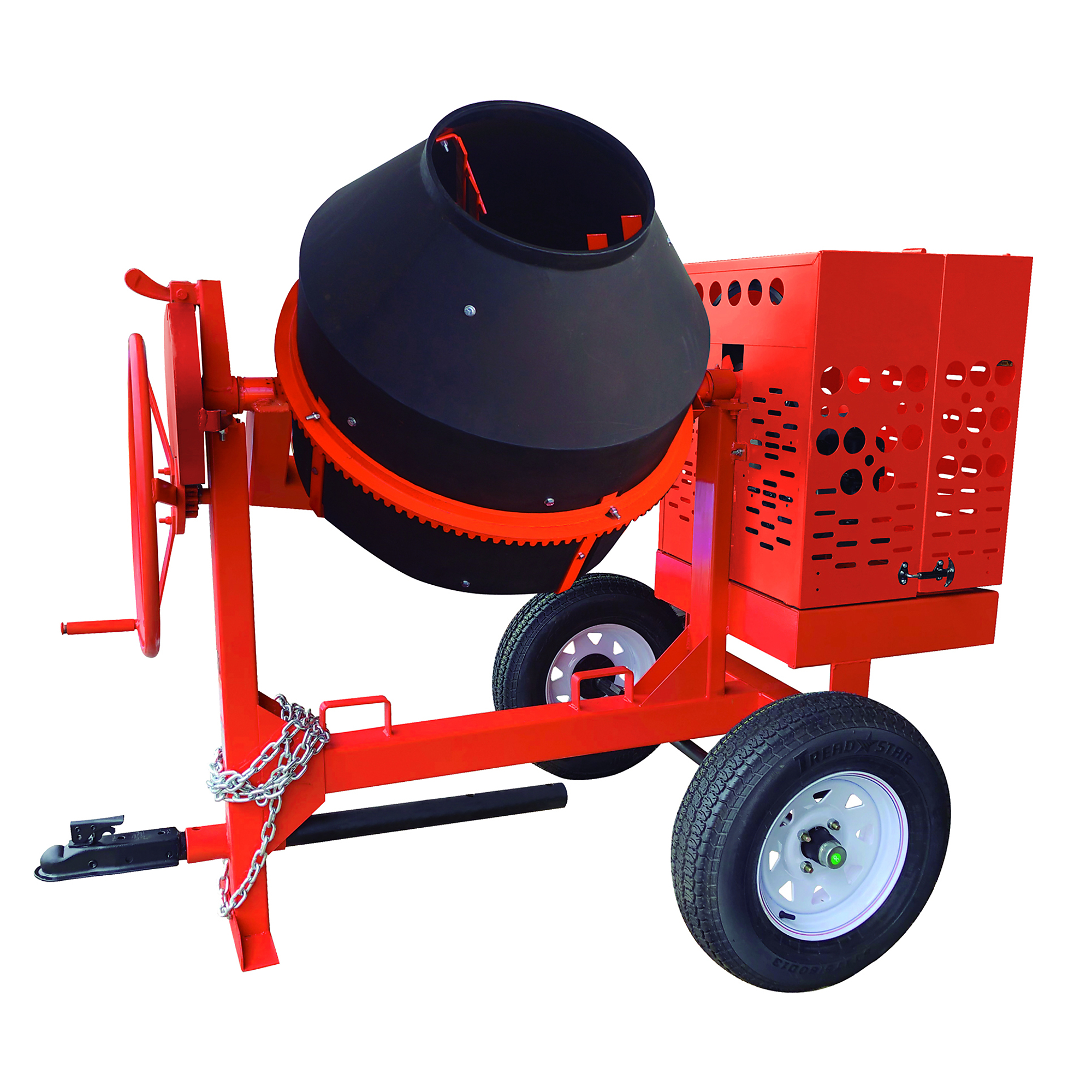 Crown Construction Towable Concrete Mixer — 9 Cu. Ft., 8 HP Honda GX240 Engine, Poly Drum, Pintle Hitch, Model# C9P-GH8