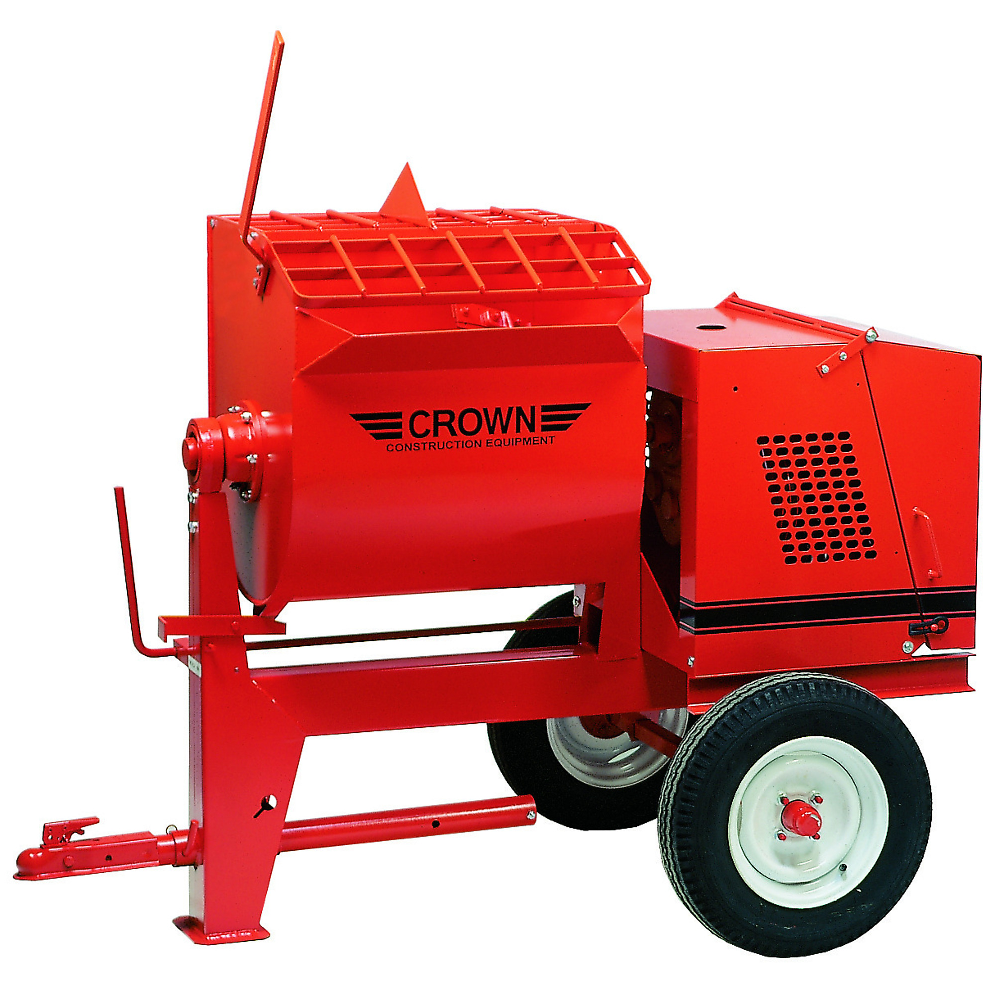 Crown 6 Cubic Feet Towable Mortar Mixer — 5.5 HP Honda GX160 Engine, Steel Drum, Ductile Iron Paddles, Pintle Hitch, Model# 6SR-GH5