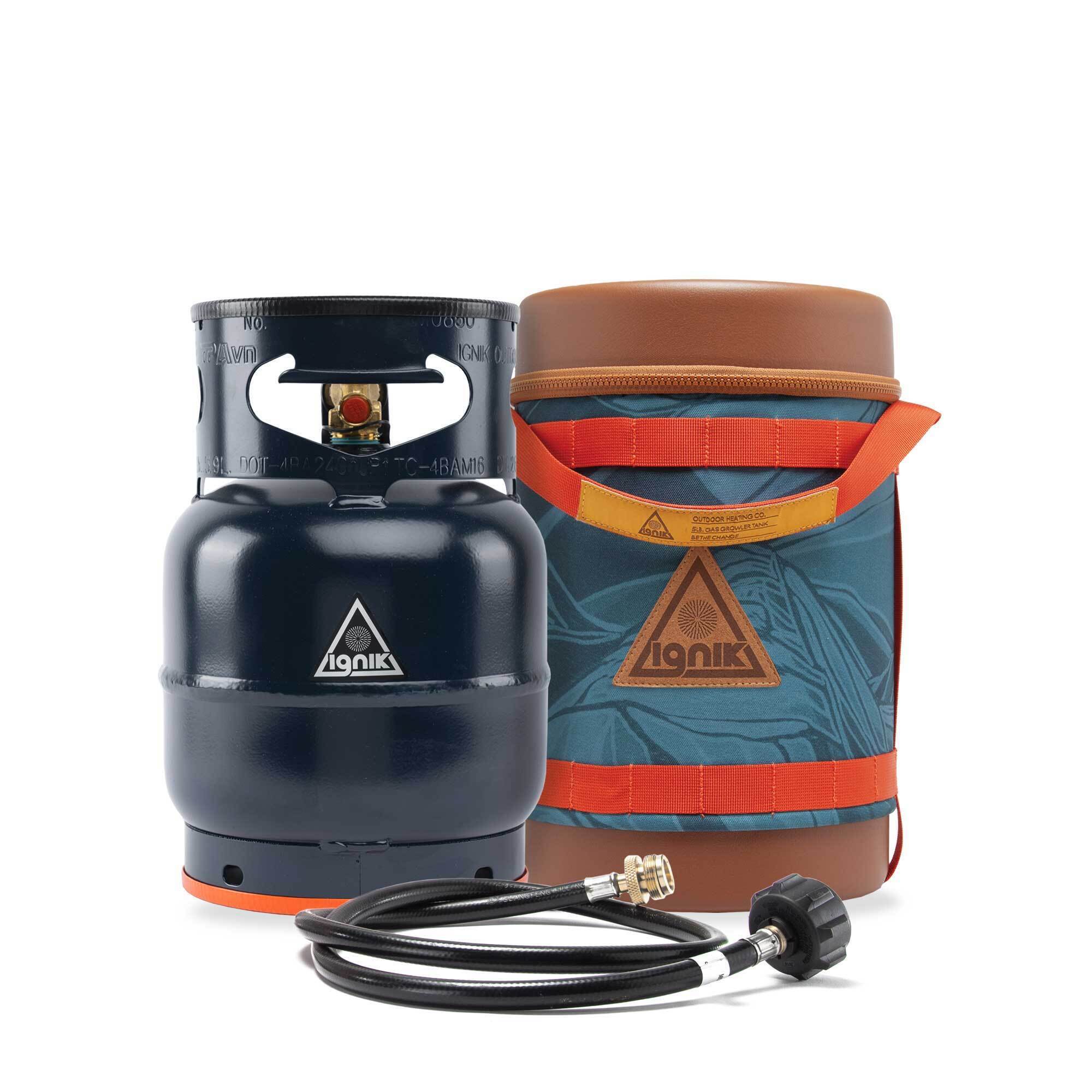 Ignik Outdoors Gas Growler Deluxe — 5.0 Gallon, Blue Propane Tank, Mountain Carrying Case, Hose, Model# IGPRO-00725MT-S