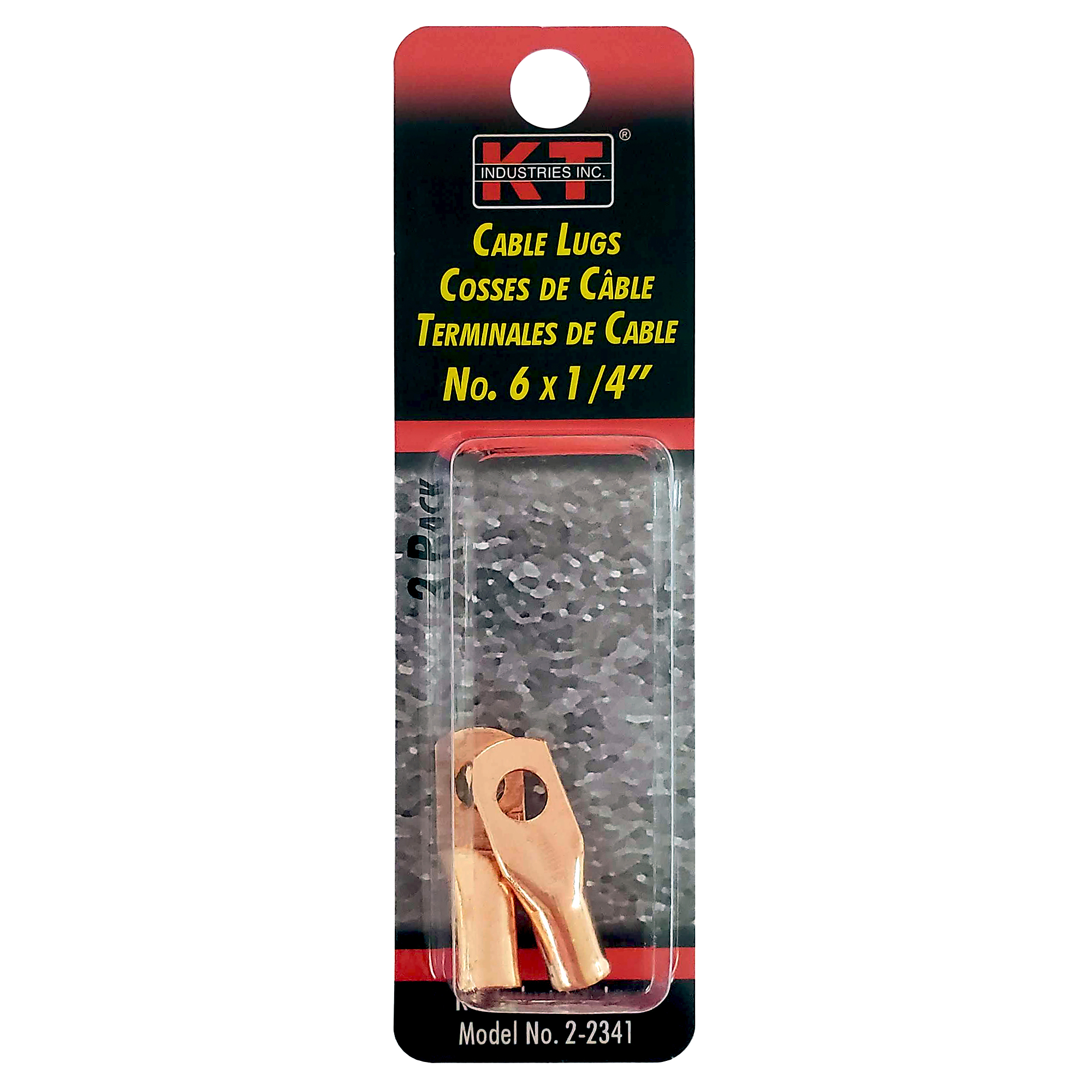 K-T Industries Cable Lugs, 6 x 1/4in., 2-Pk., Model# 2-2341