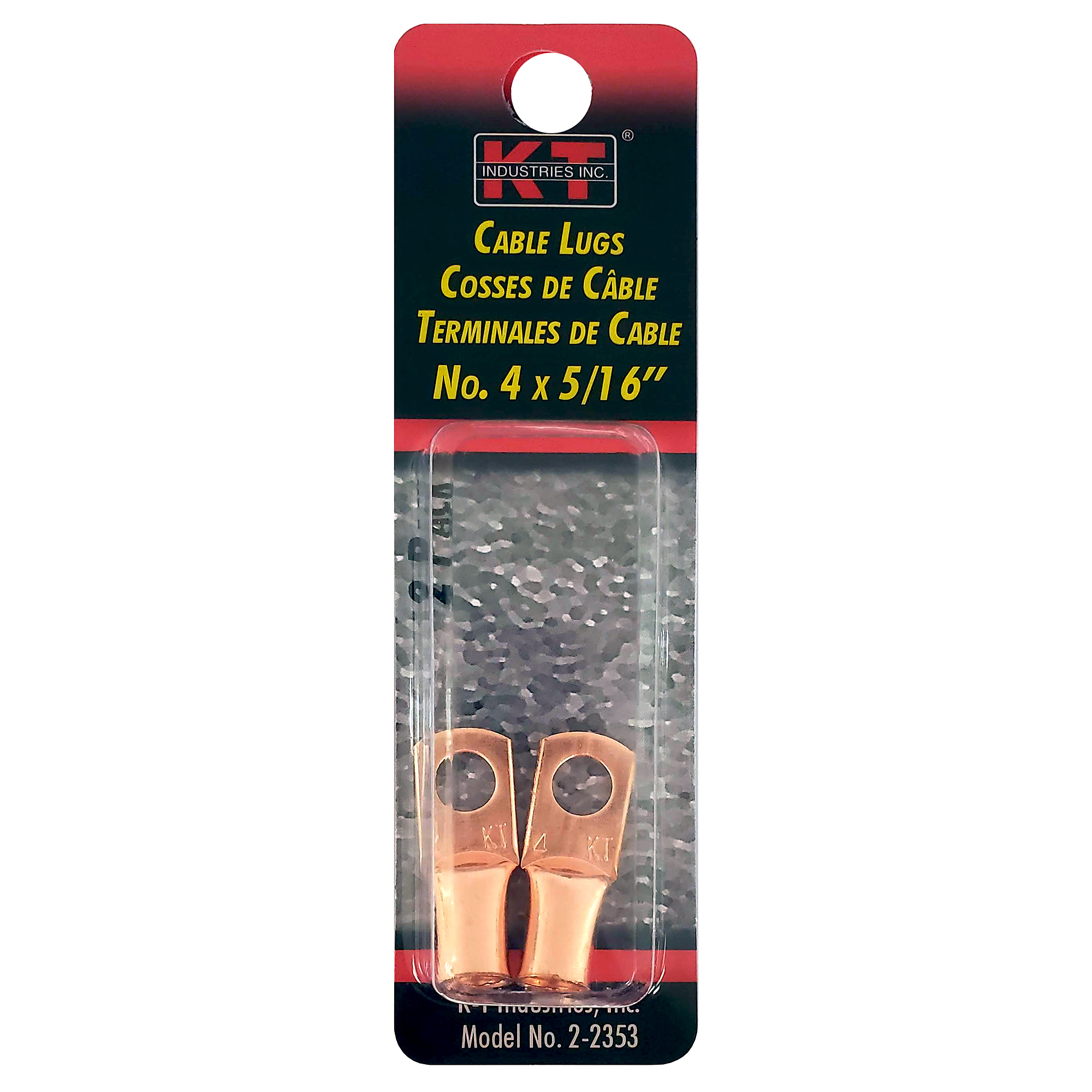 K-T Industries Cable Lugs, 4 x 5/16in., 2-Pk., Model# 2-2353