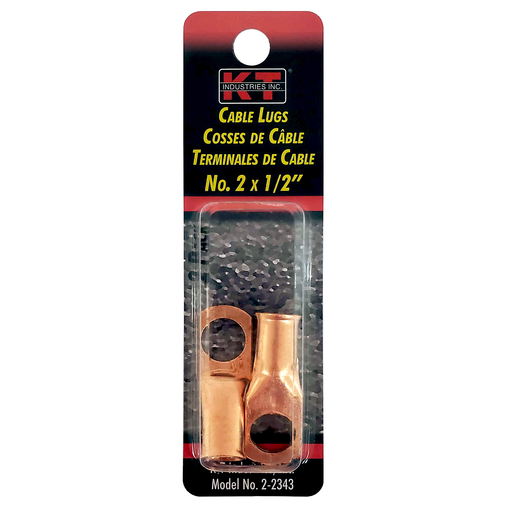 K-T Industries Cable Lugs, 2 x 1/2in., 2-Pk., Model# 2-2343