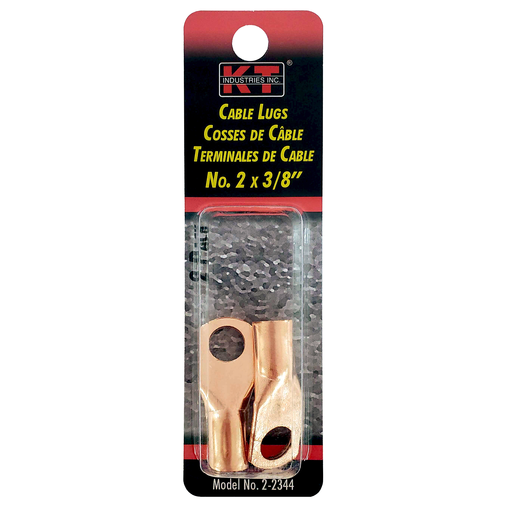 K-T Industries Cable Lugs, 2 x 3/8in., 2-Pk., Model# 2-2344