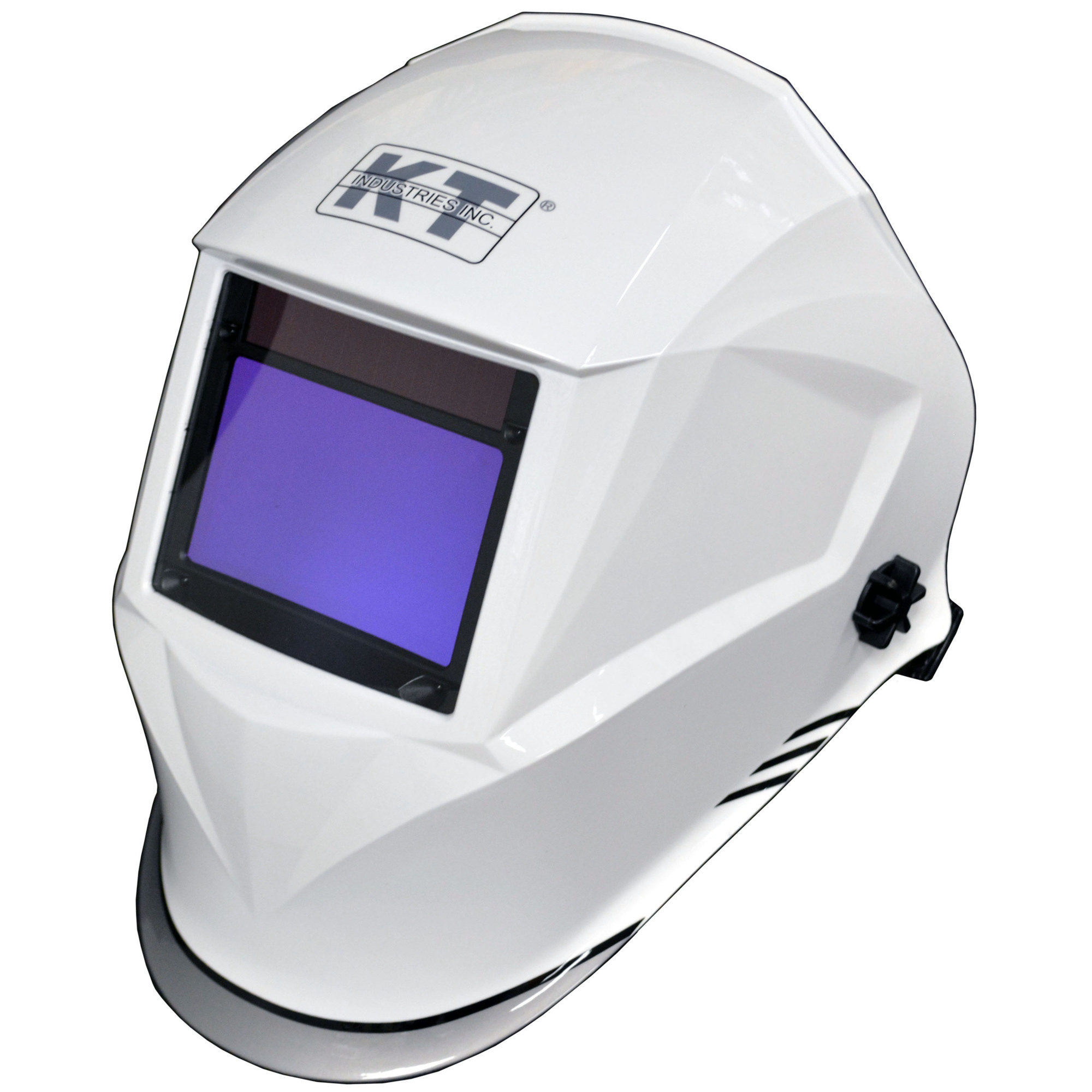 K-T Industries Cool White Auto Darkening Welding Helmet — Elite Series, 4-13 Shade Range, 4 Optical Sensors, Model# 4-1078