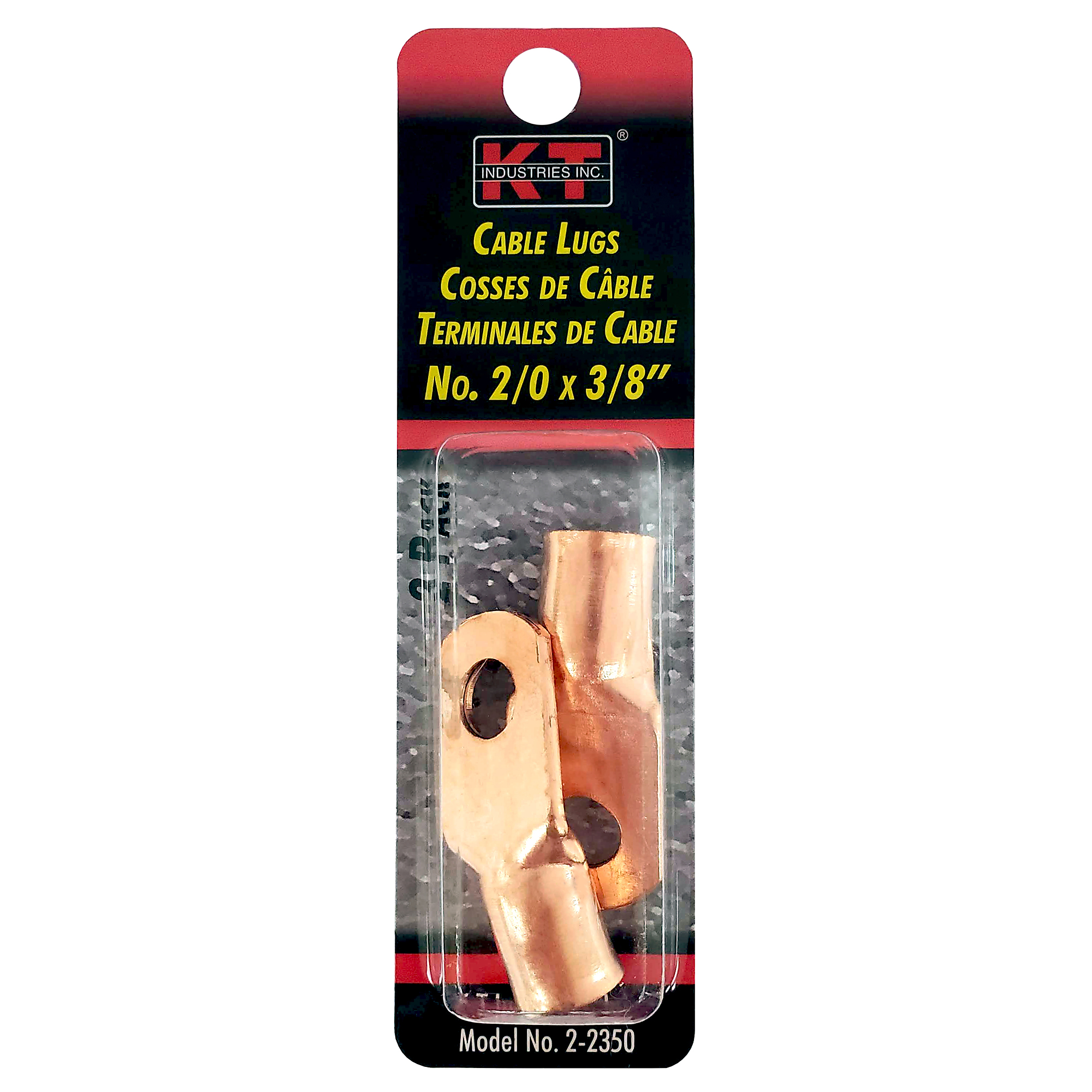K-T Industries Cable Lugs, 2/0 x 3/8in., 2-Pk., Model# 2-2350