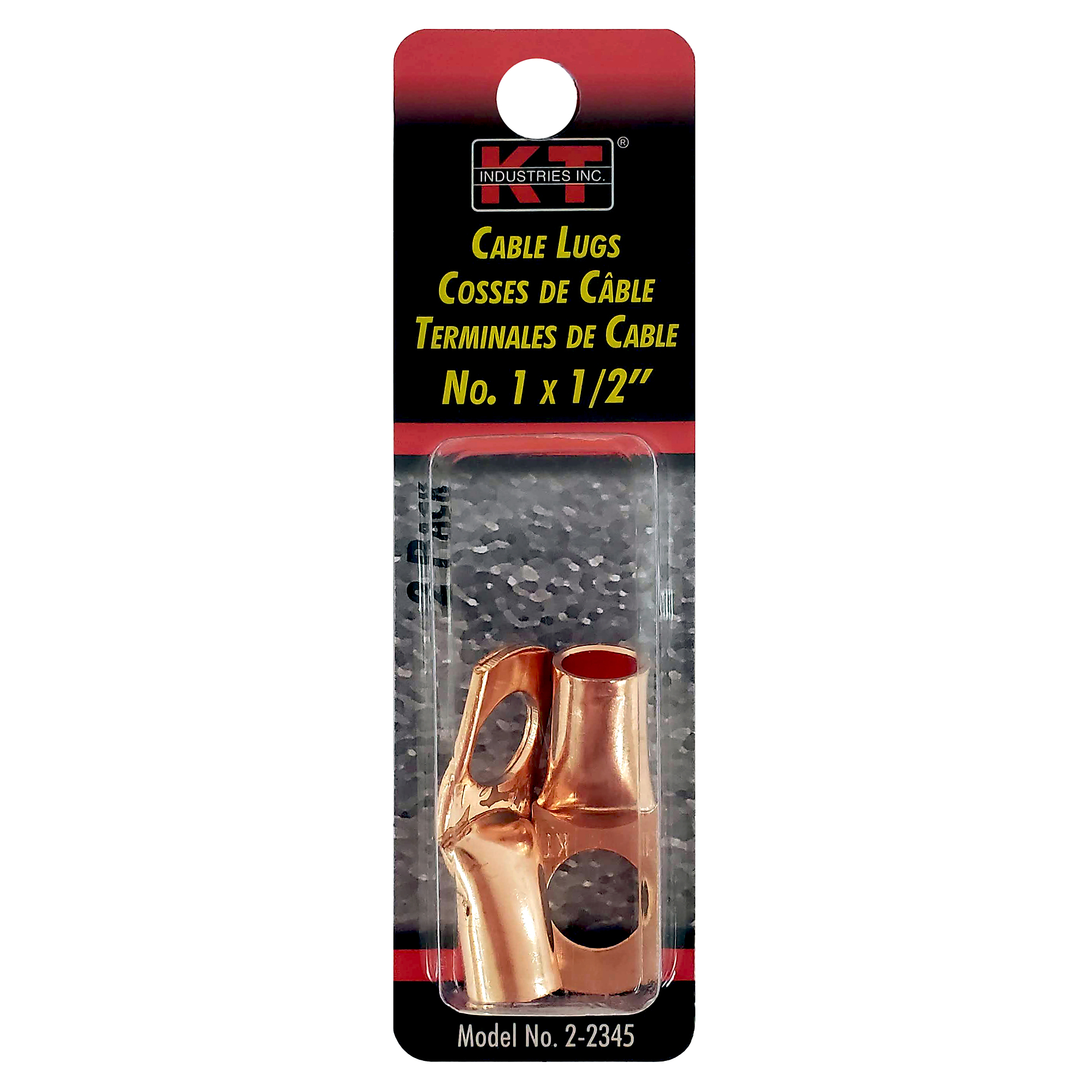 K-T Industries Cable Lugs, 1 x 1/2in., 2-Pk., Model# 2-2345