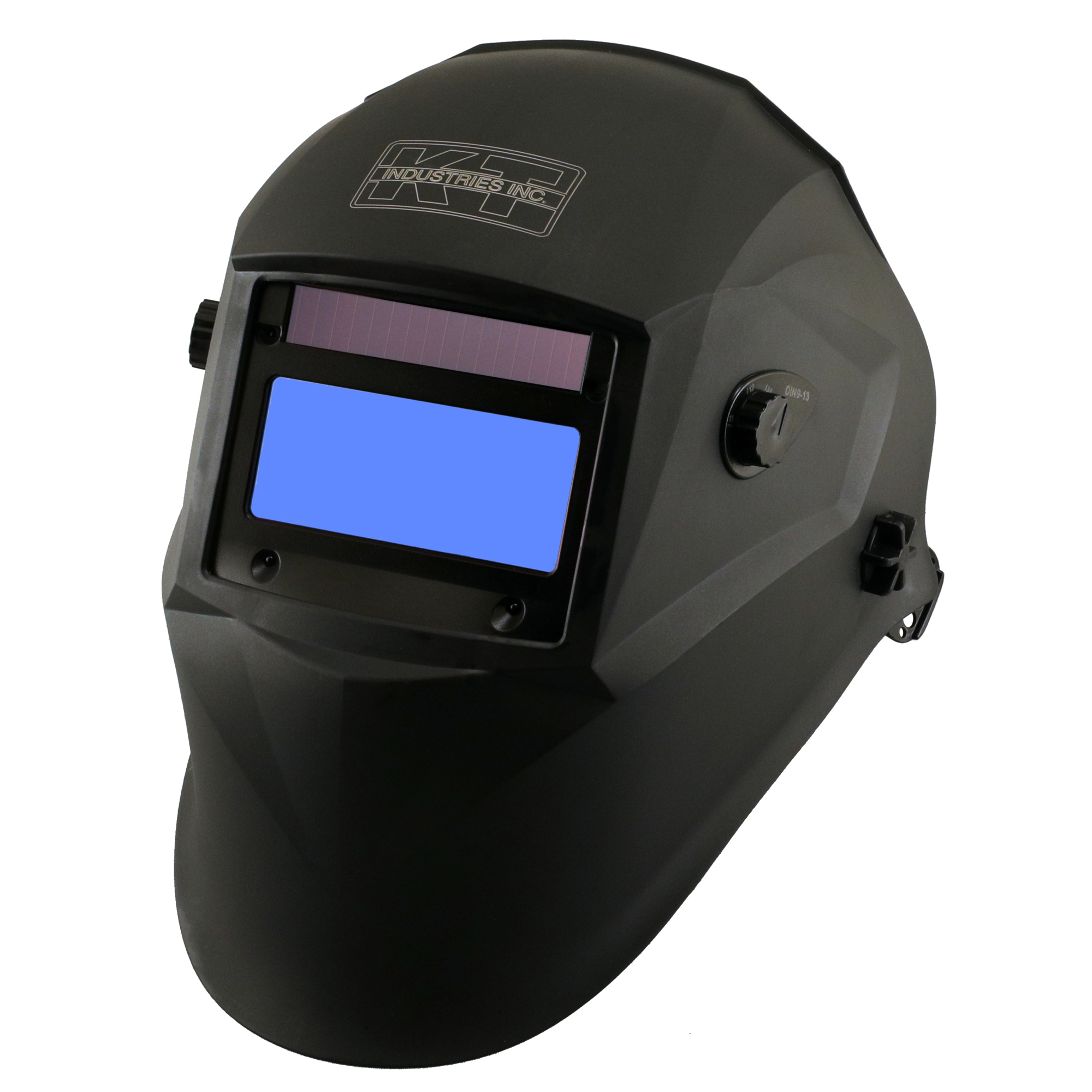 K-T Industries Matte Black Auto-Darkening Welding Helmet — Pro, Lightweight Nylon, Solar-Powered, Model# 4-1045