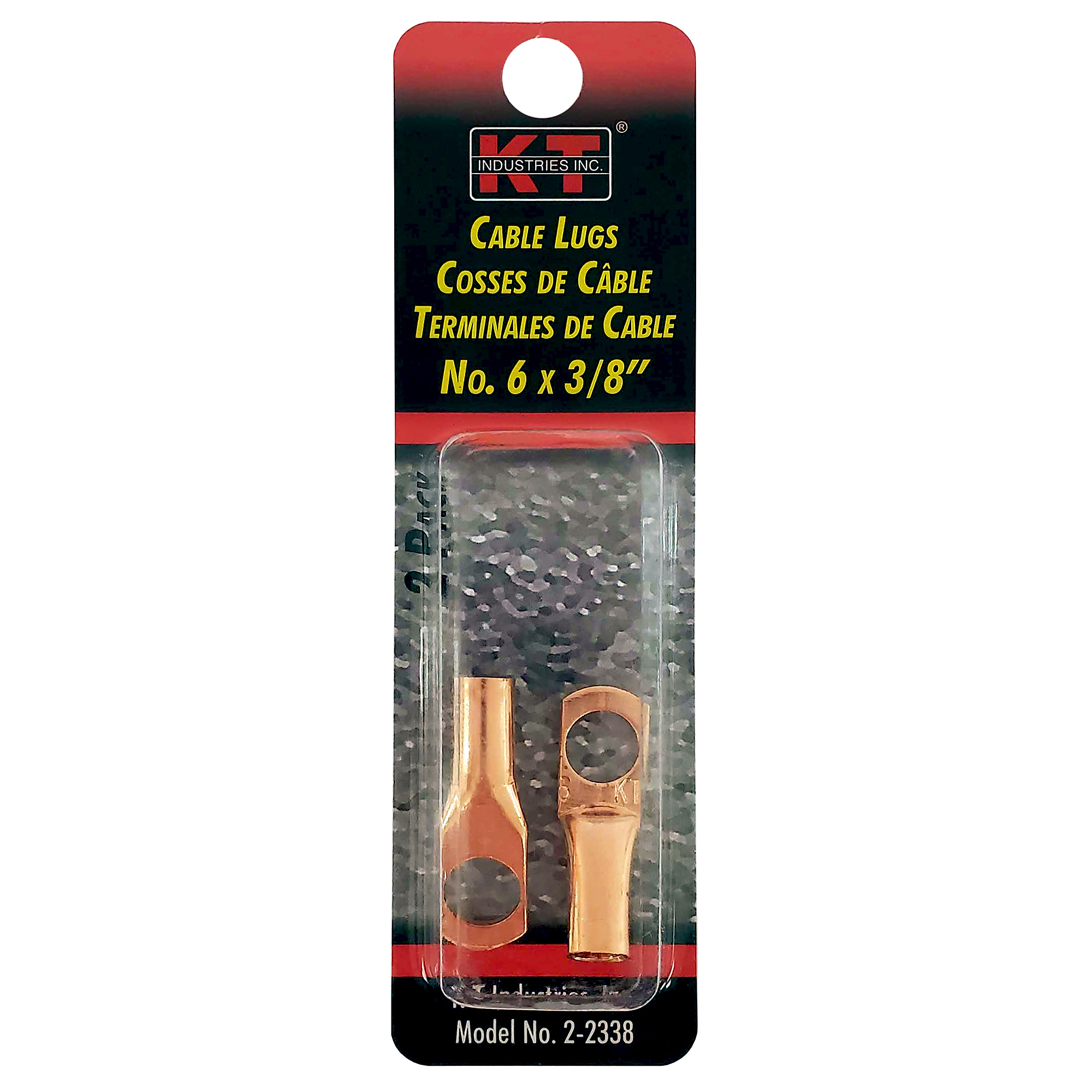 K-T Industries Cable Lugs, 6 x 3/8in., 2-Pk., Model# 2-2338