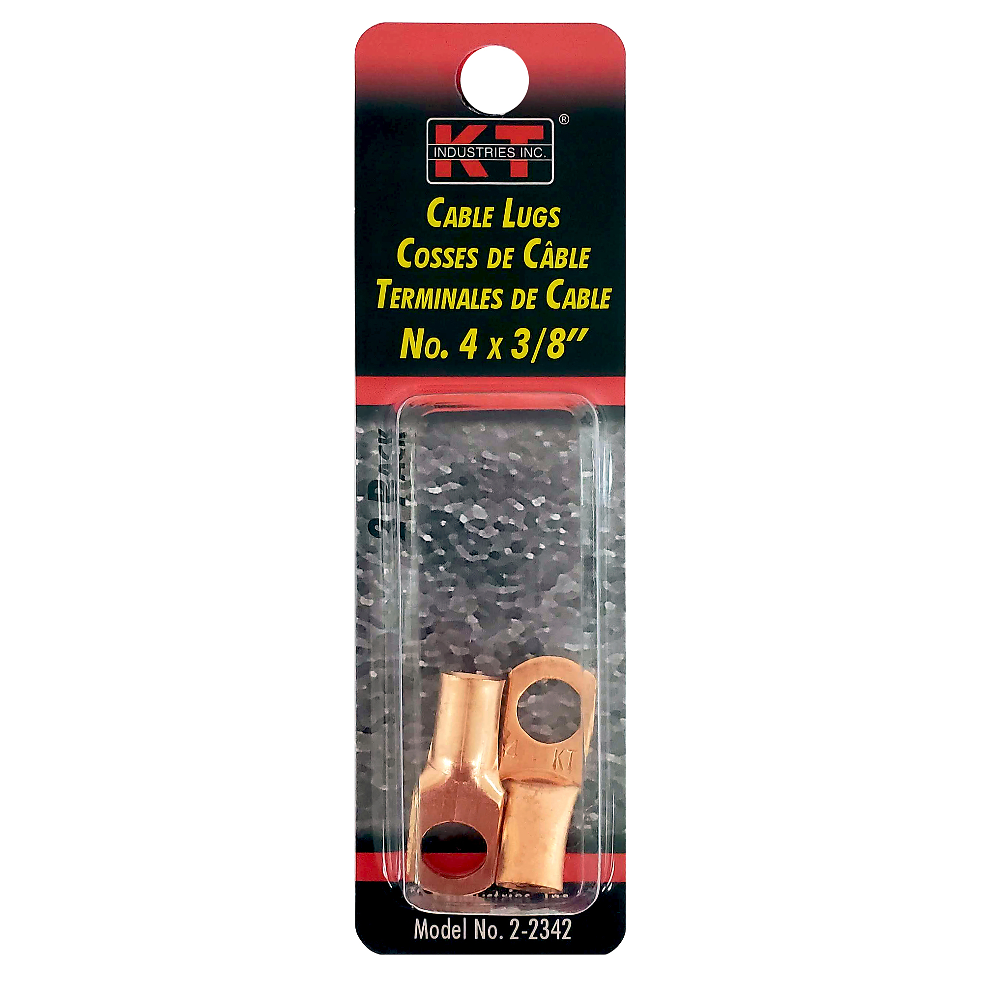 K-T Industries Cable Lugs, 4 x 3/8in., 2-Pk., Model# 2-2342