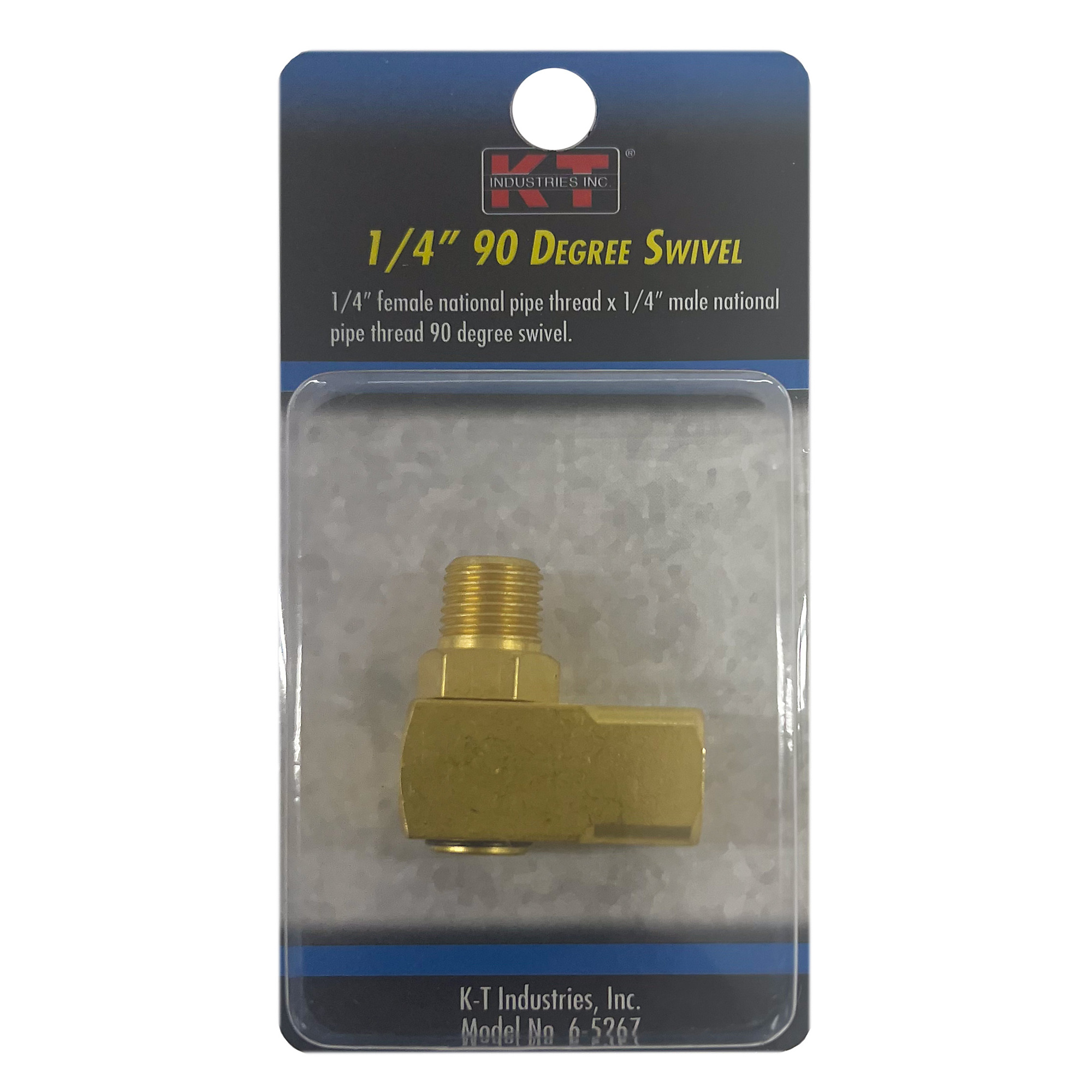 K-T Industries 90 Degree Swivel — 1/4in. Female NPT to 1/4in. Male NPT, Model# 6-5267