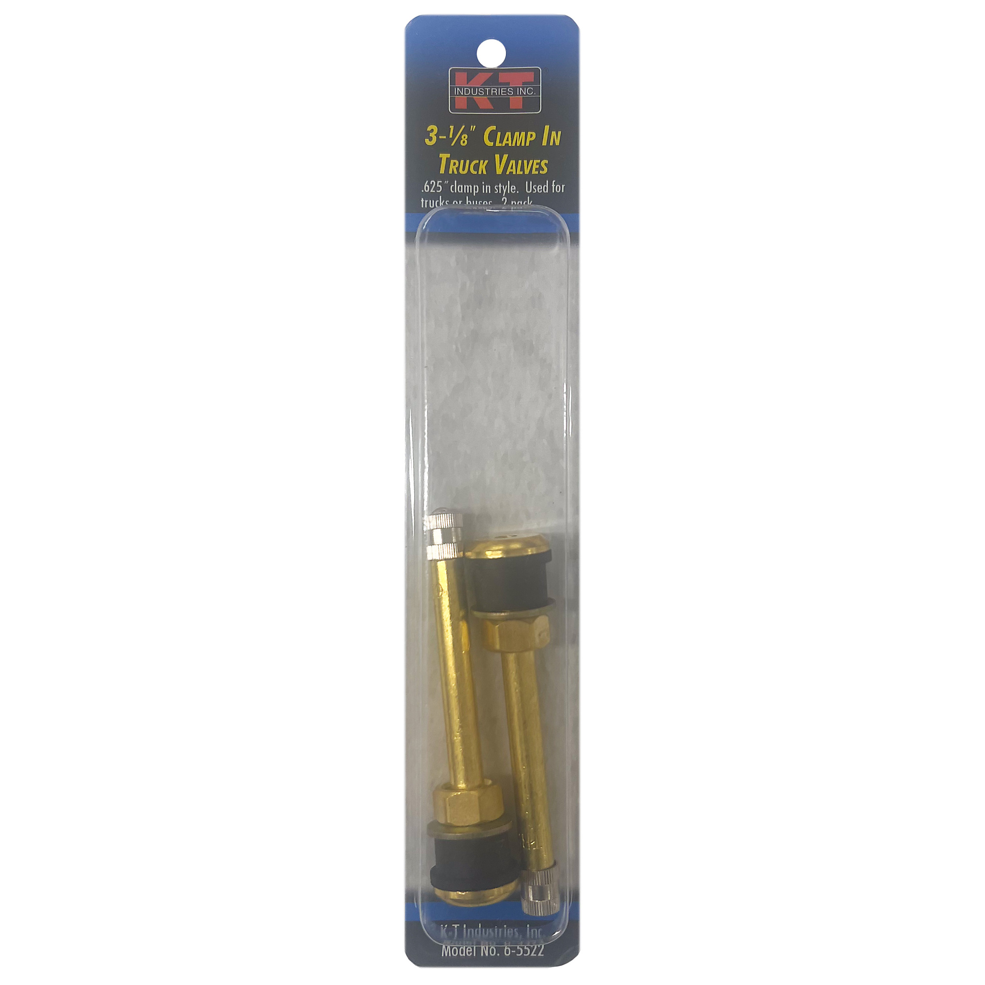 K-T Industries Clamp-In Truck Valve — 3-1/8in., .625in. Side Hole, 2 Pcs, Model# 6-5522