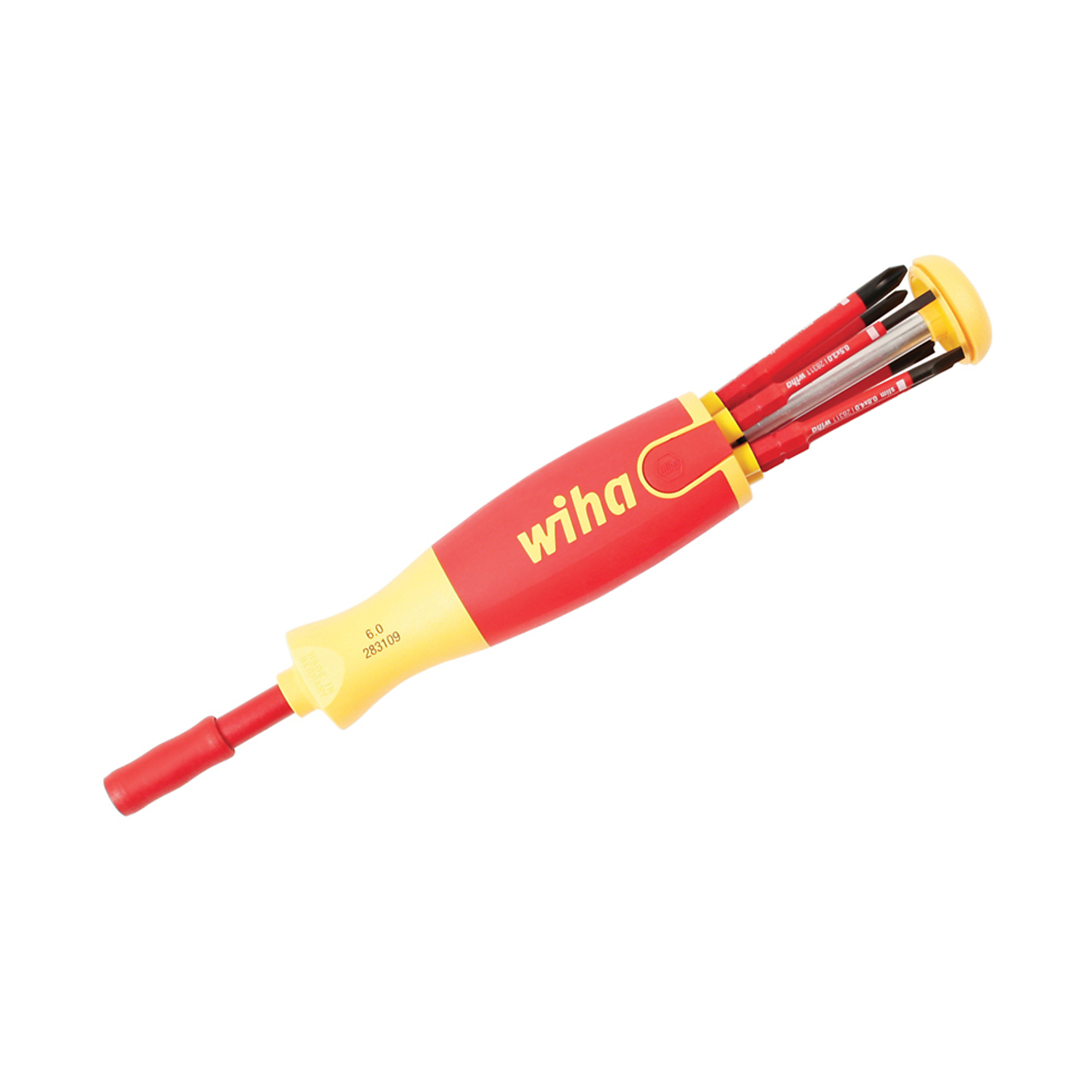 Wiha Tools 7 Piece Insulated SlimLine Ultra-Driver Blade Set Slotted, Phillips, Square, Model #28395