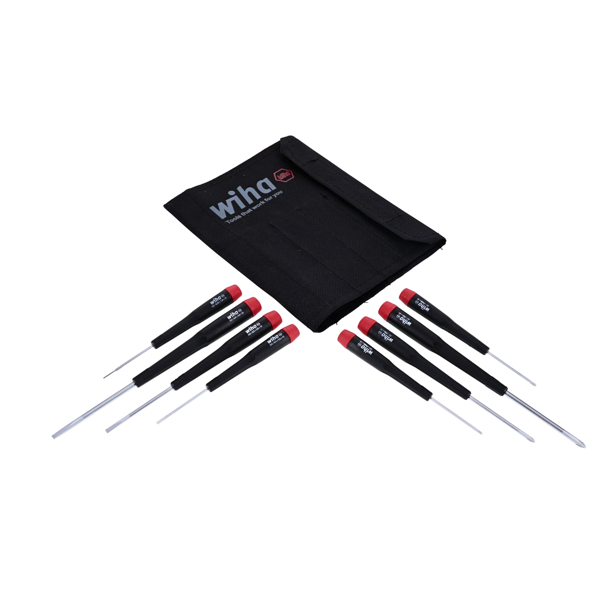 Wiha Tools 8 Piece Precision Slotted and Phillips Screwdriver Set, Model #26199