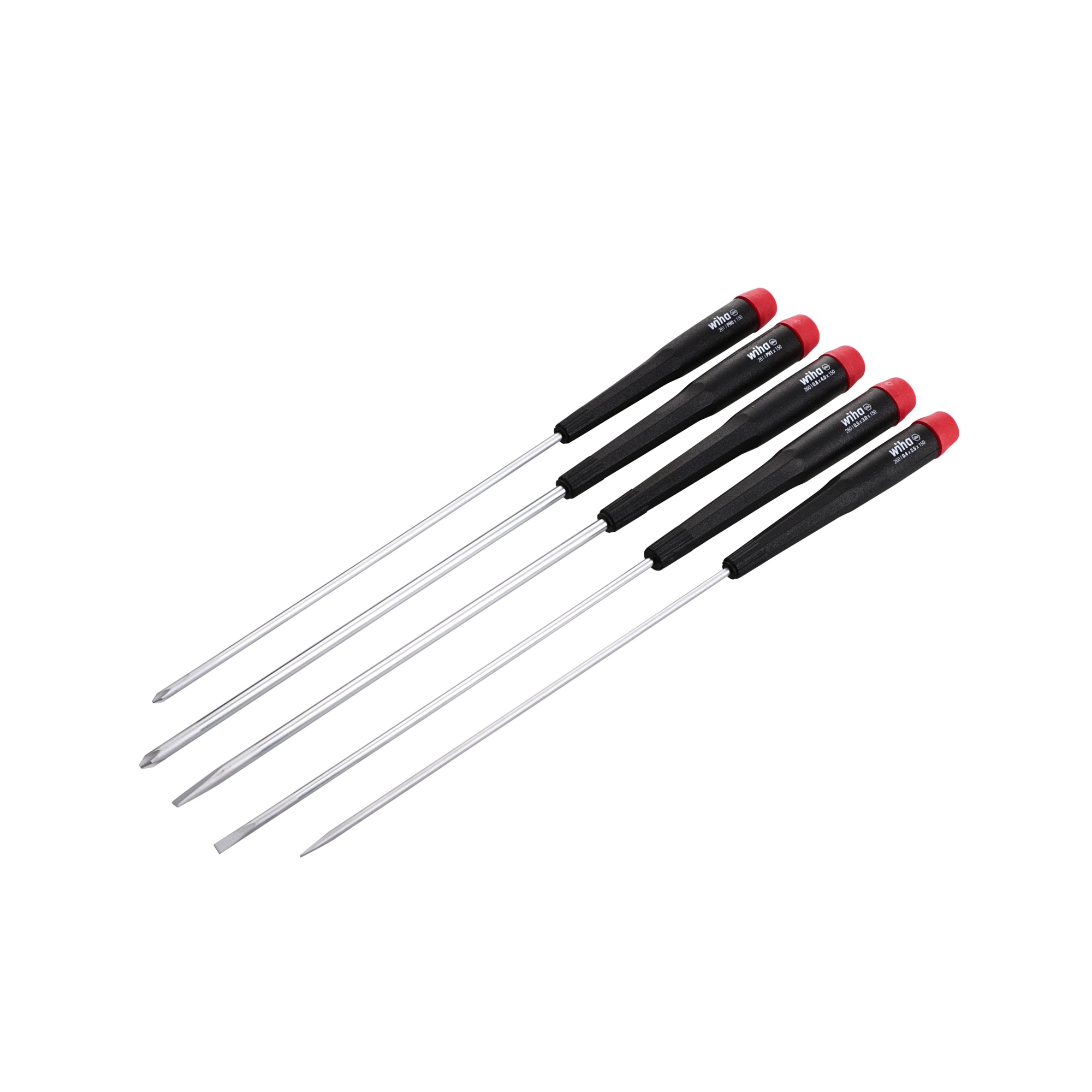 Wiha Tools 5 Piece Precision Slotted and Phillips Screwdriver Set, Model #26192
