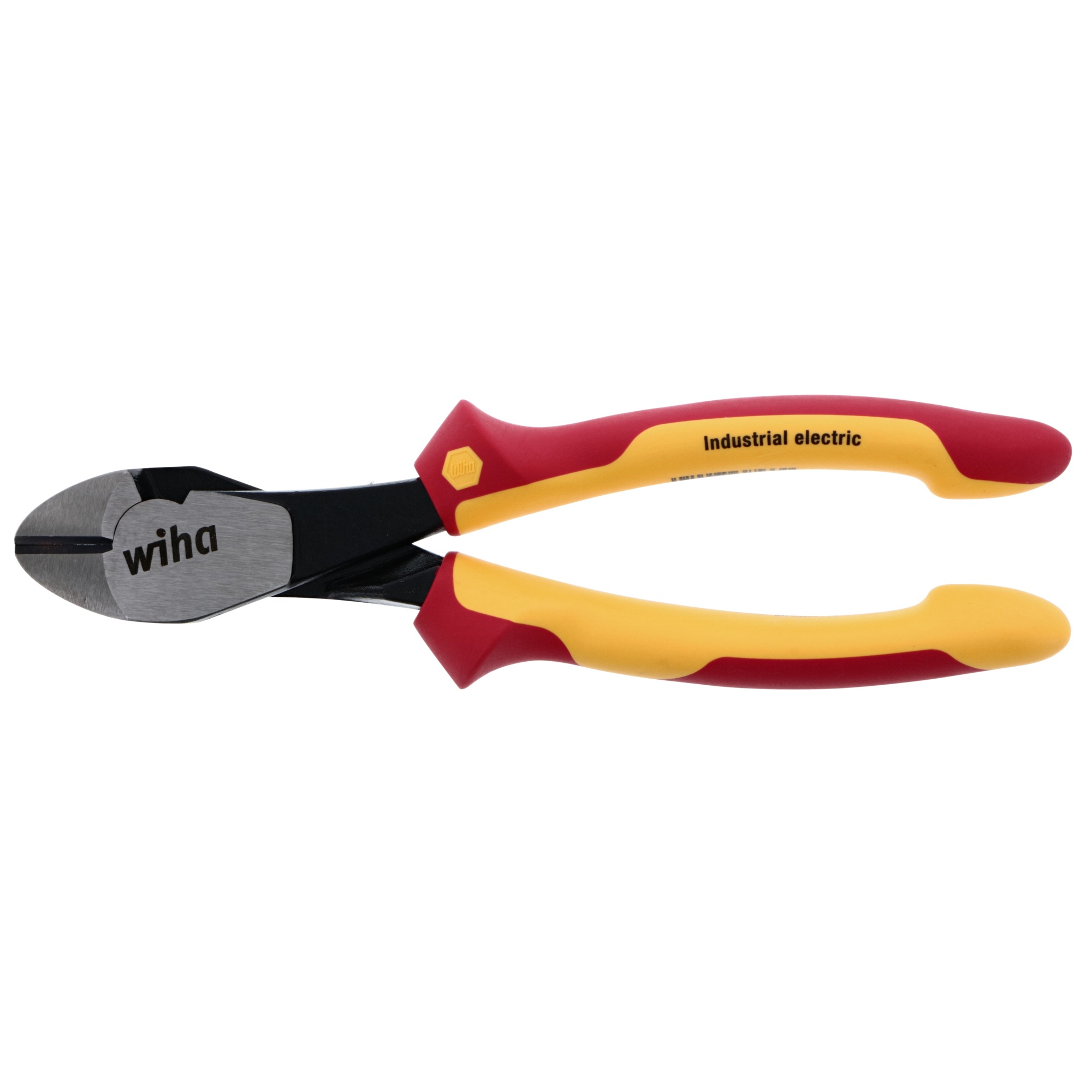Wiha Tools Insulated High Leverage Angle Cutters 8.0",Ergonomic cushion grip handles for comfort and control, Model # 32939