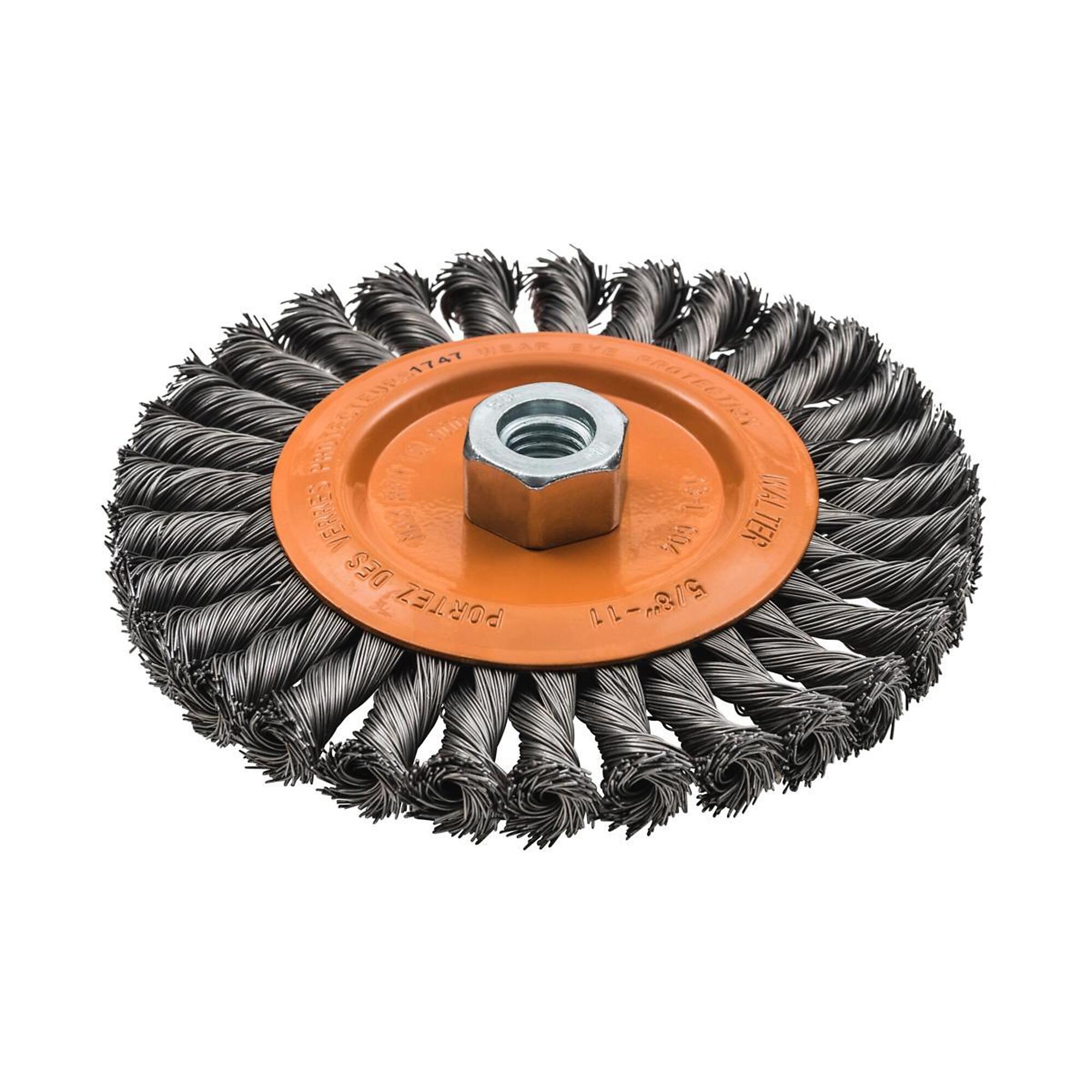 Walter Knot Wire Brush — 6in. x 3/8in. x 5/8-11, Industrial Quality, Oil Hardened Steel, Model# 13L604
