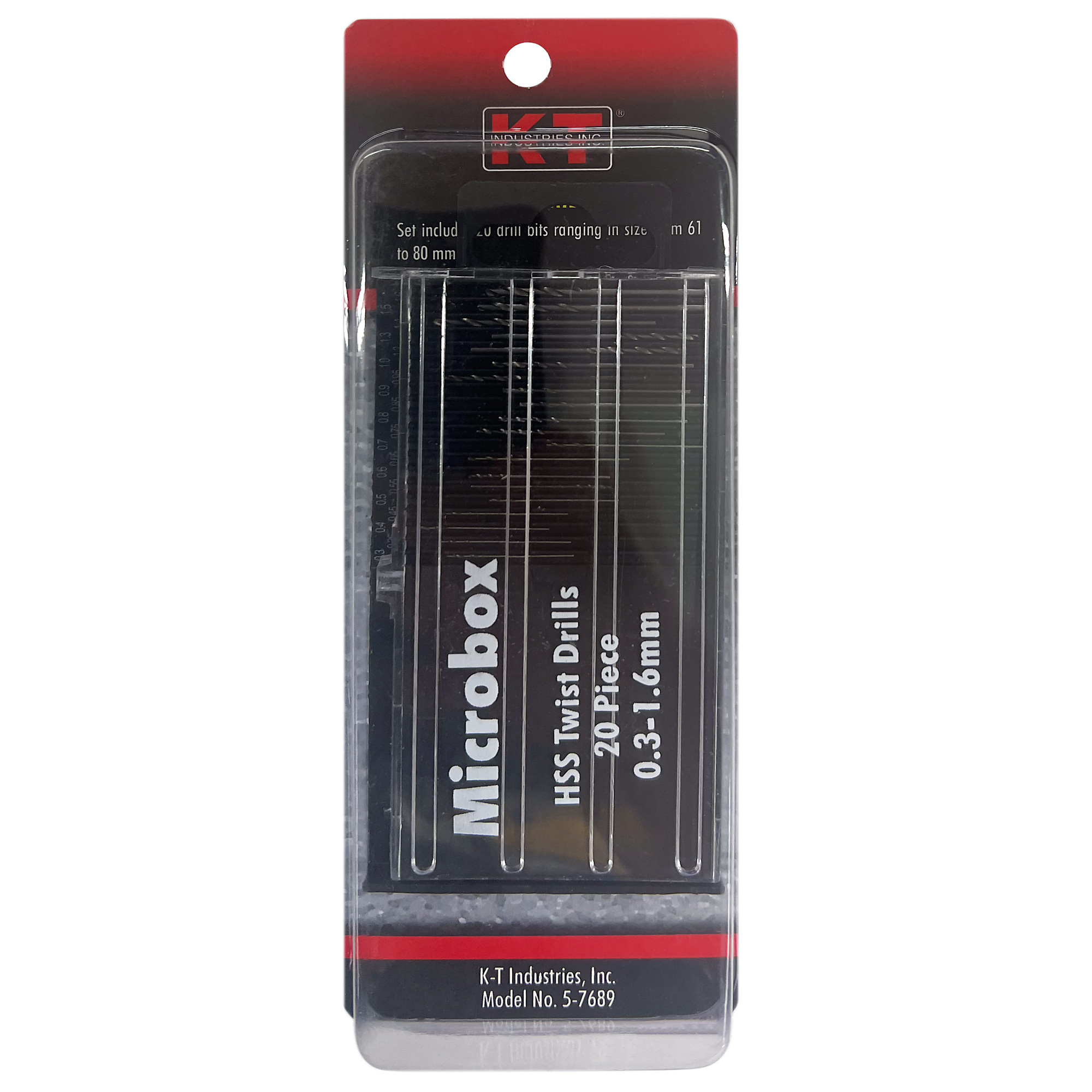 K-T Industries 20-Piece Mini Drill Set — 61mm to 80mm, Model# 5-7689