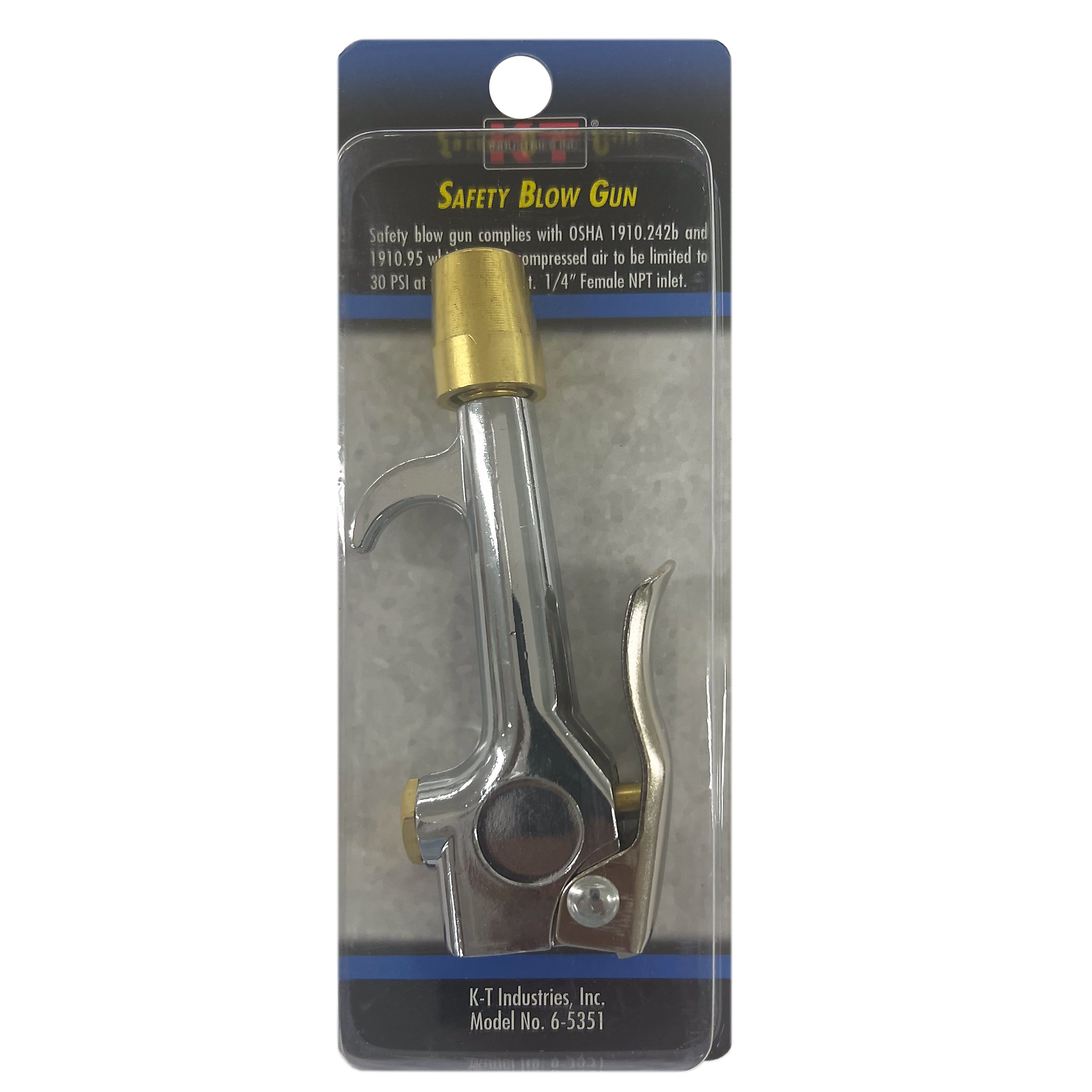 K-T Industries Blow Gun with Vented Safety Nozzle — Complies with OSHA, Model# 6-5351