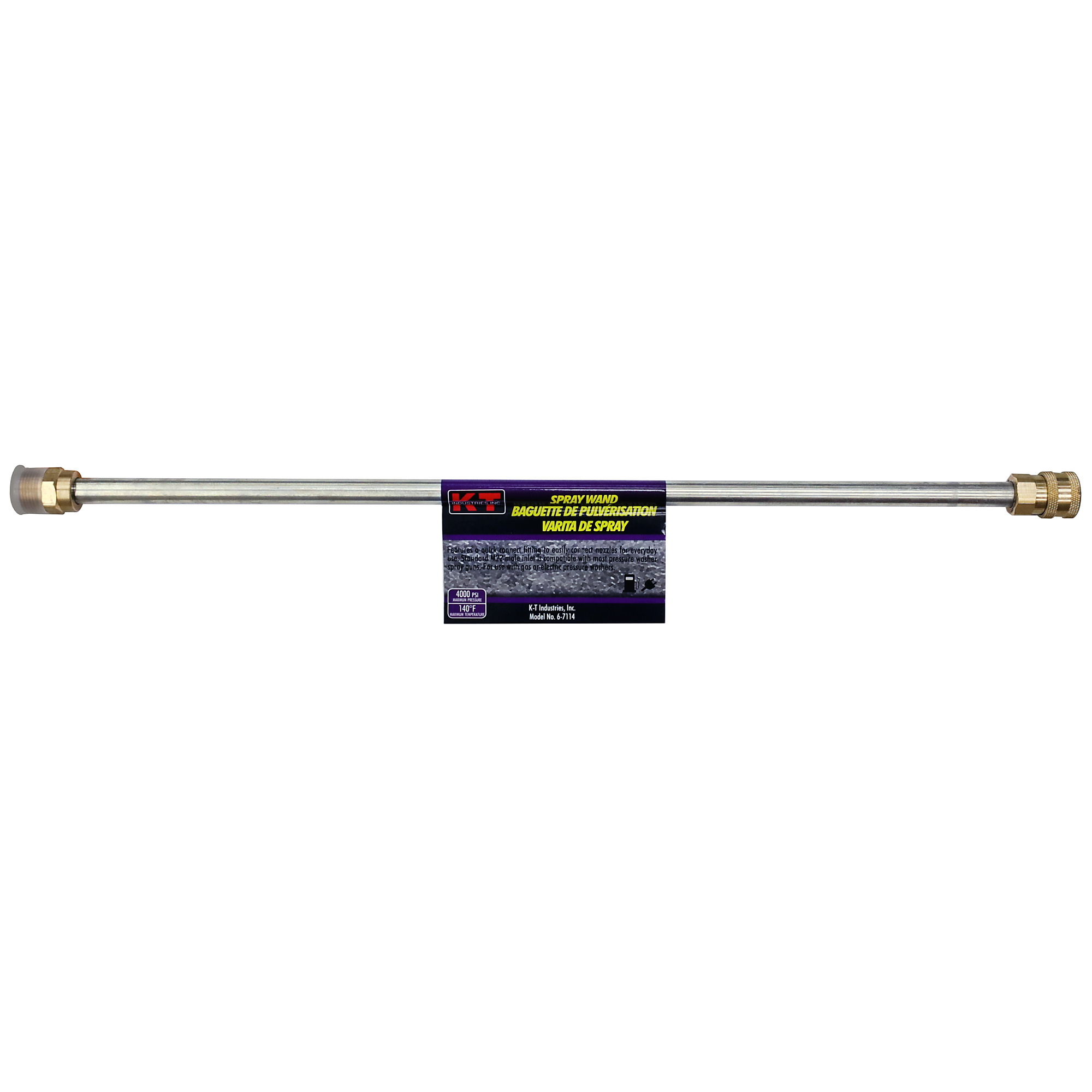 K-T Industries Replacement Spray Wand — Quick Connect, M22 Male Inlet, Model# 6-7114