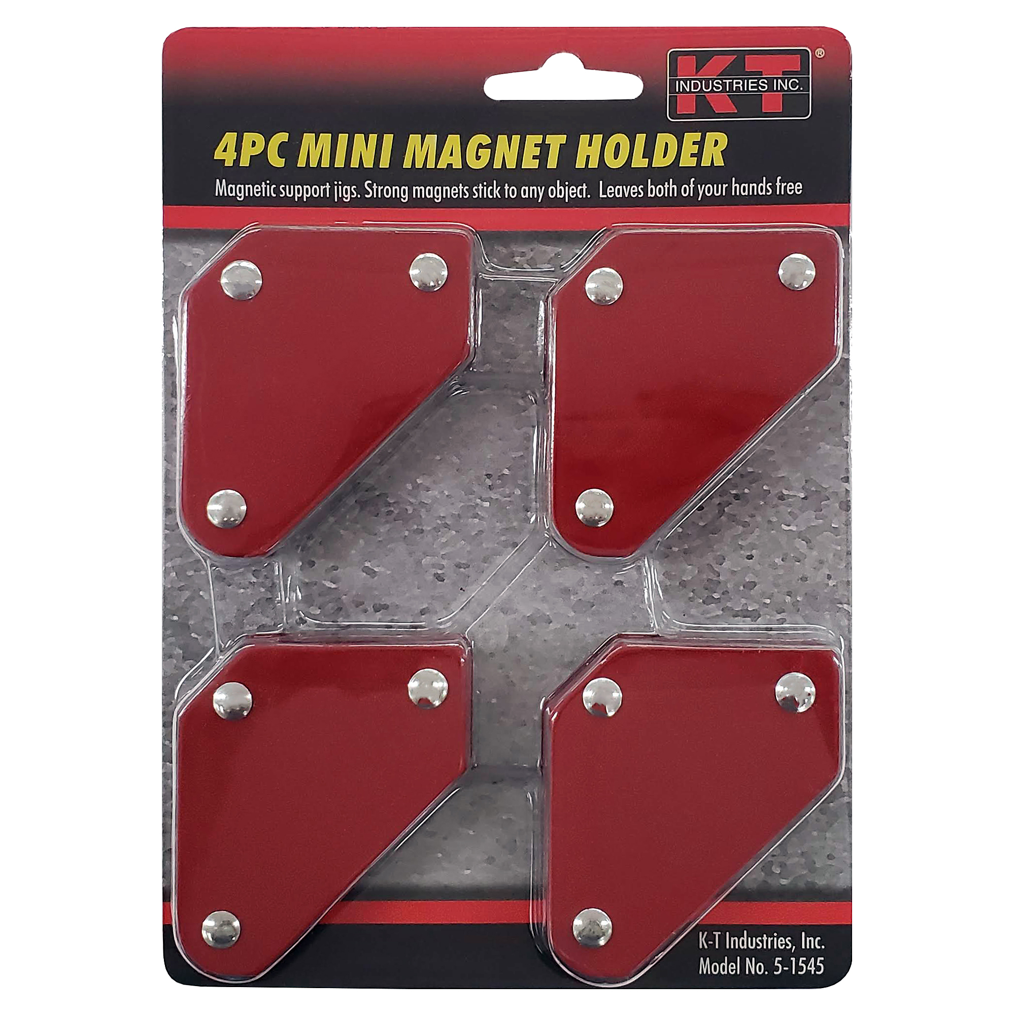 K-T Industries Mini Magnetic Holder Set — 4-Piece, Anisotropic Ferrite Magnet, Model# 5-1545