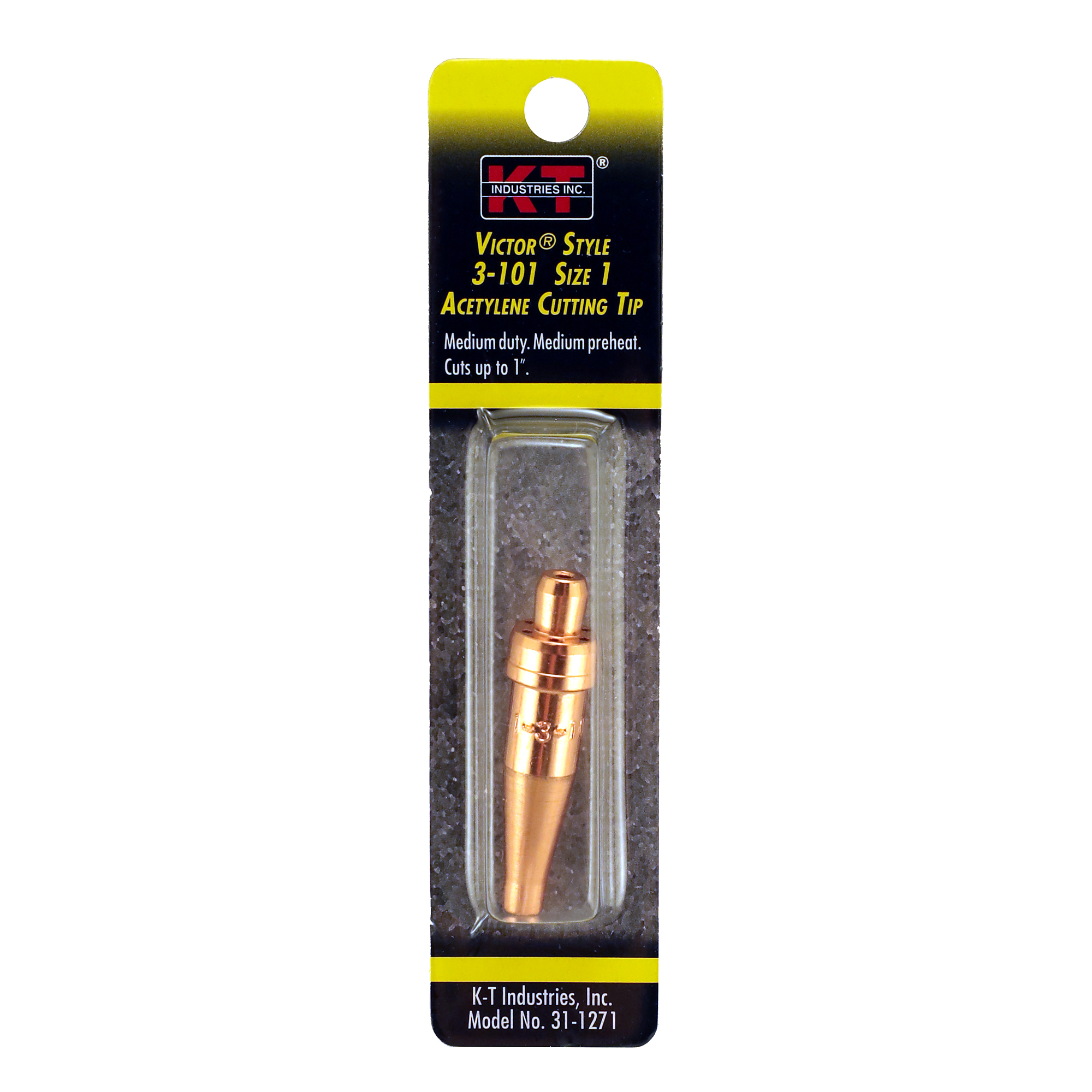 K-T Industries Oxy-Acetylene Cutting Tip — Size 1, Copper and Brass, Model# 31-1271