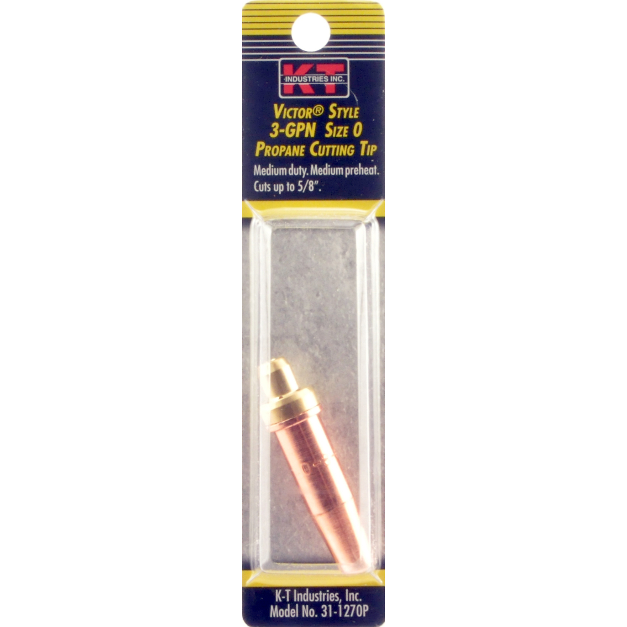 K-T Industries Propane Cutting Tip — Size 0, Copper and Brass, Model# 31-1270P