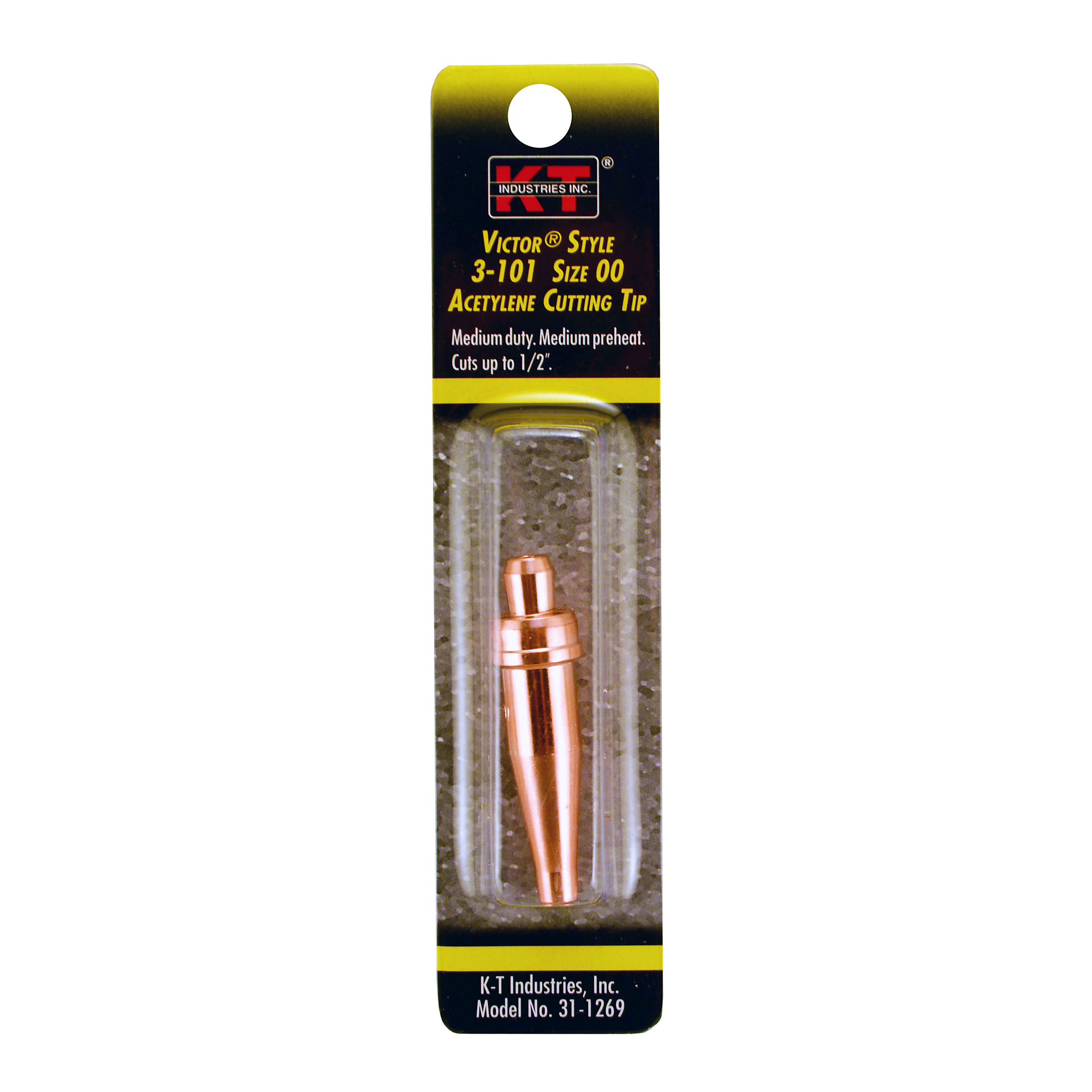 K-T Industries Oxy-Acetylene Cutting Tip — Size 00, Copper and Brass, Model# 31-1269