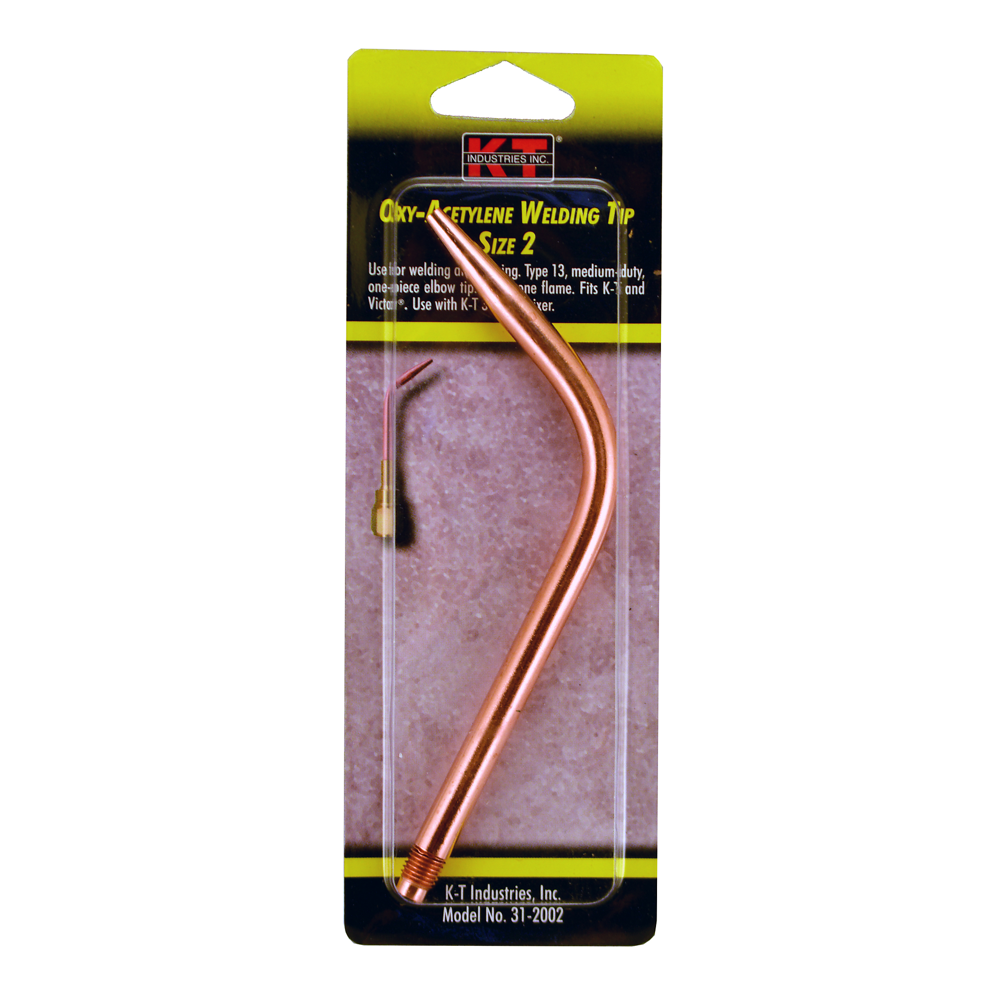 K-T Industries Oxy-Acetylene Welding Tip — Size 2, Copper and Brass, Model# 31-2002
