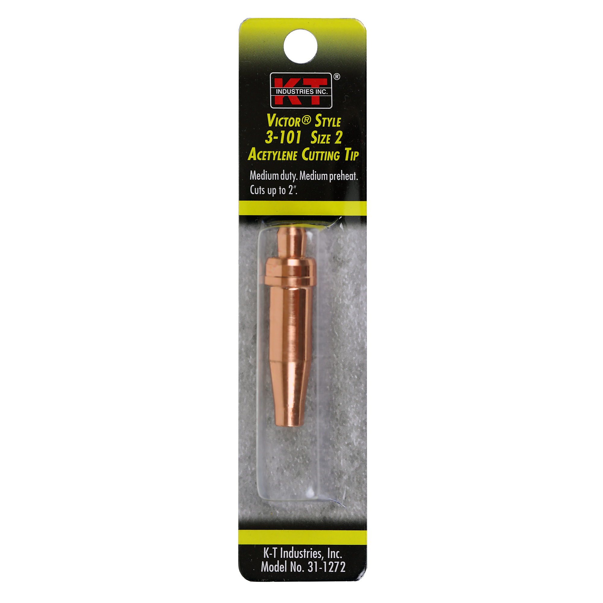 K-T Industries Oxy-Acetylene Cutting Tip — Size 2, 3-101, Copper and Brass, Model# 31-1272
