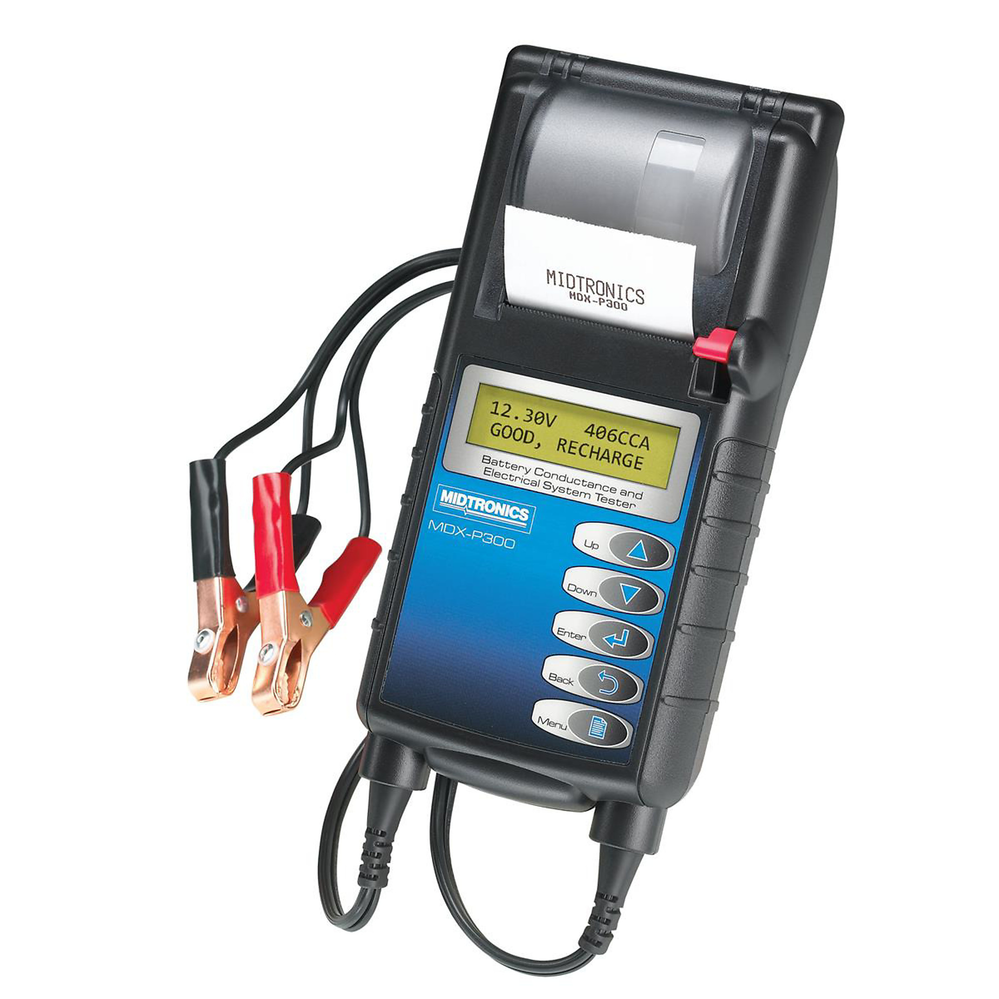 Midtronics Battery and Electrical System Analyzer — Tests Regular, AGM, and Gel Batteries, Built-In Printer, Model# MIDMDX-P300