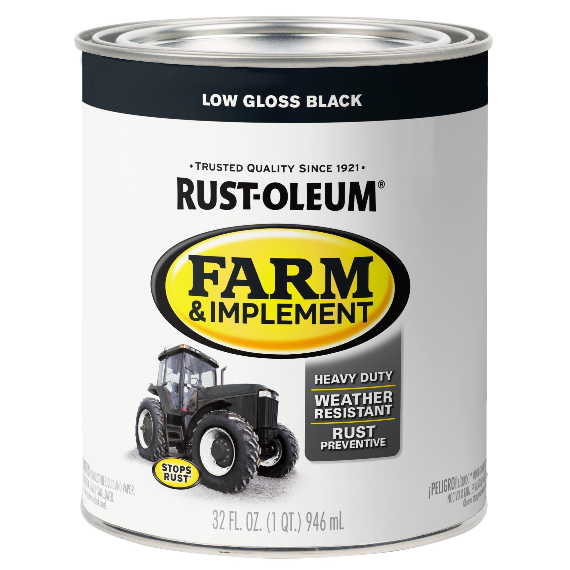 Stops Rust Farm and Implement Paint, Black, Low Gloss, 1 Qt. Cans, 2PK, Model# 280107DS
