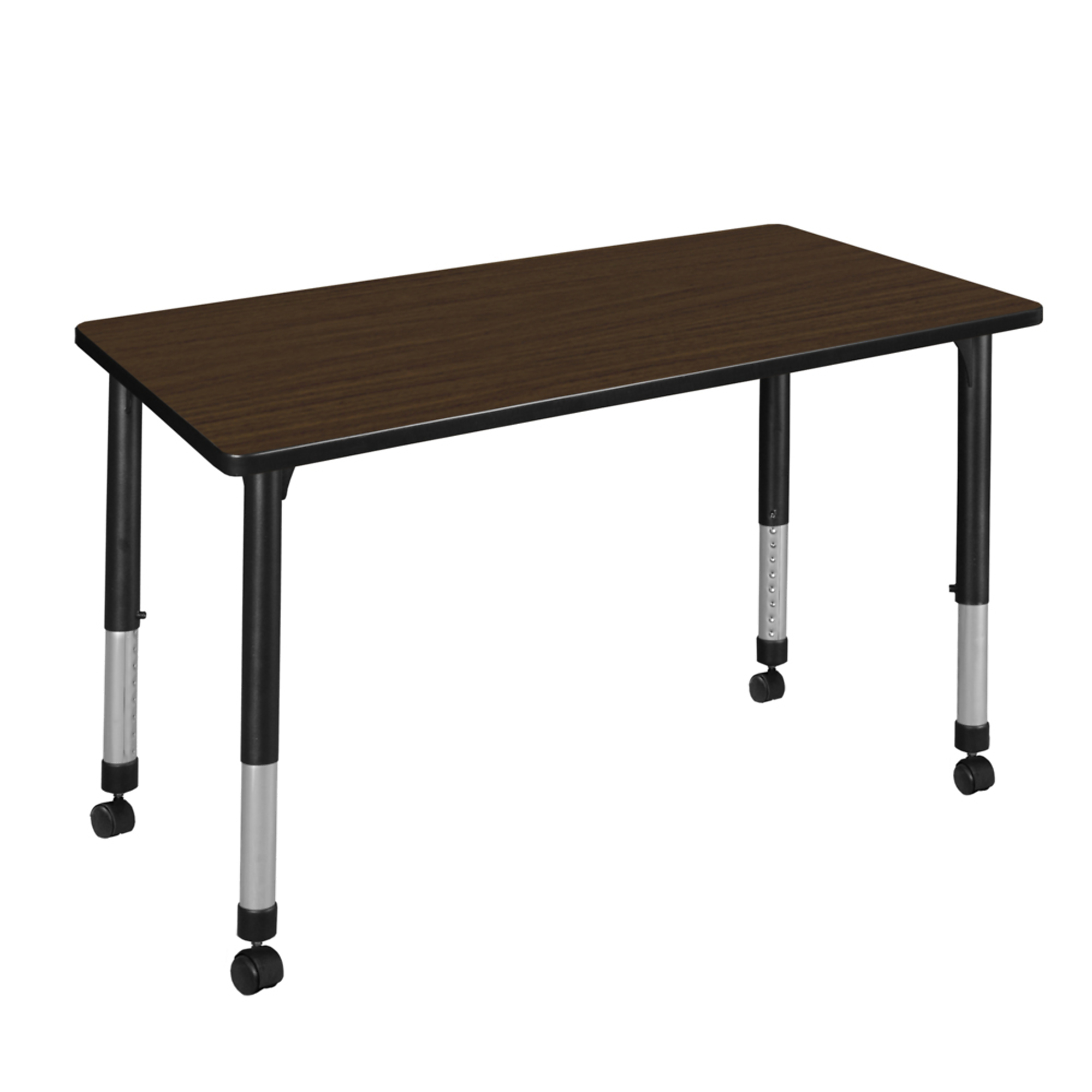 Regency Furniture Kee Mobile Classroom Activity Table — 42in. x 30in., Height Adjustable, Neo Walnut/Black, Model# MT4230NWAPCBK
